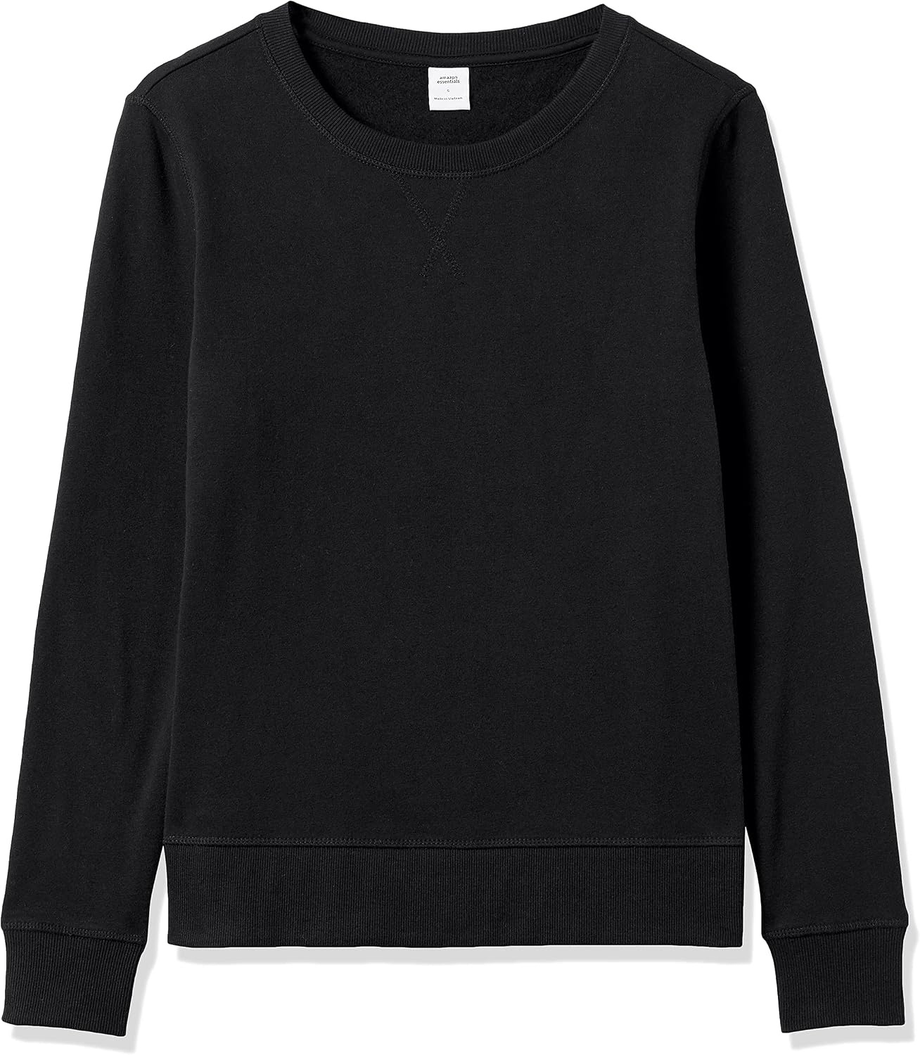 image:imageAmazon Essentials Womens Fleece Crewneck Long Sleeve Pullover Sweatshirt Available in Plus SizeBlack