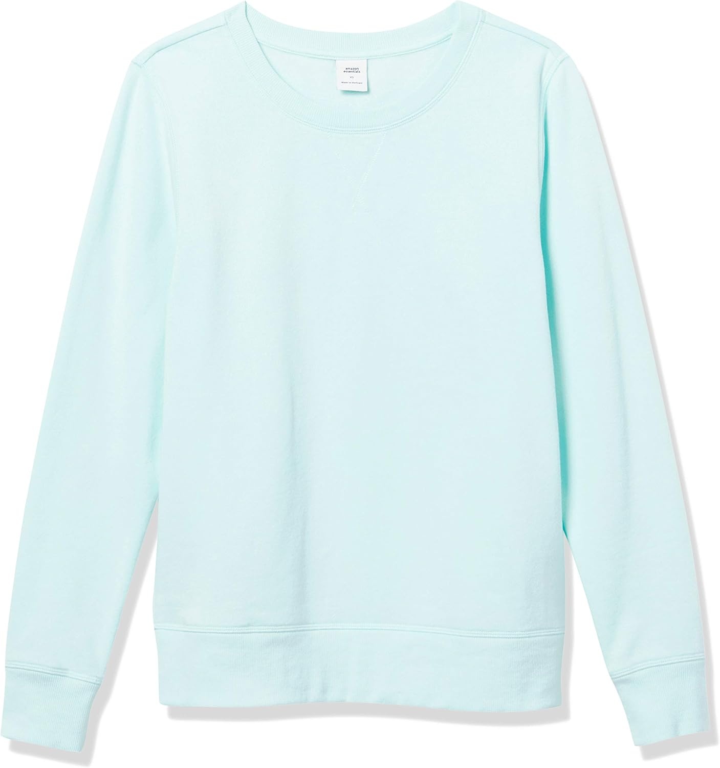 image:imageAmazon Essentials Womens Fleece Crewneck Long Sleeve Pullover Sweatshirt Available in Plus SizeBright Aqua