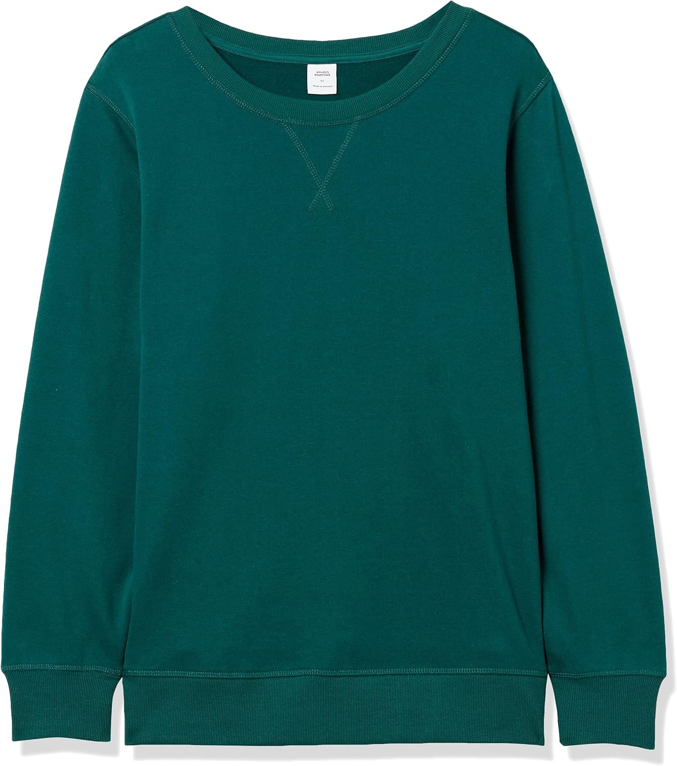 image:imageAmazon Essentials Womens Fleece Crewneck Long Sleeve Pullover Sweatshirt Available in Plus SizeDark Green