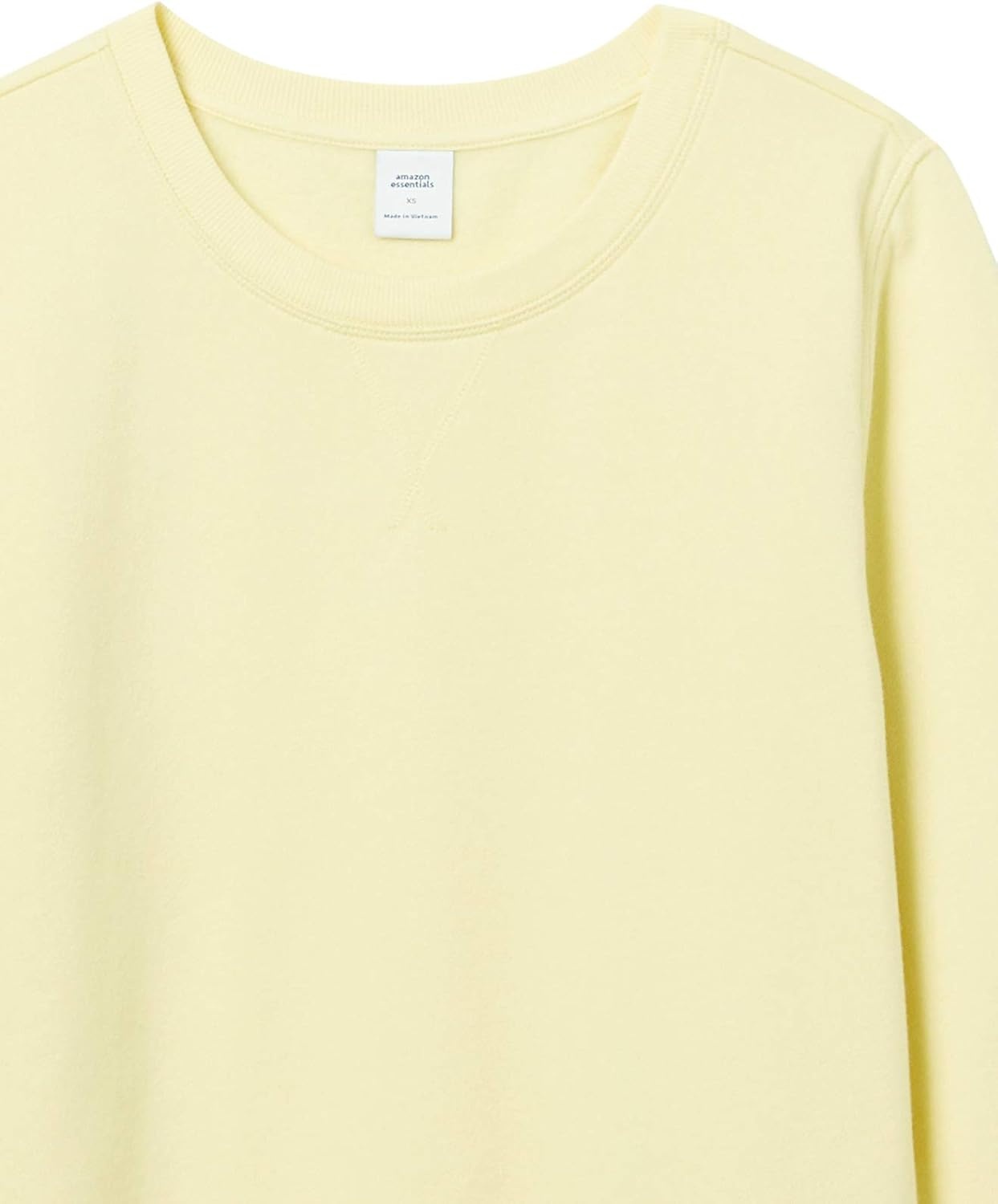 image:imageAmazon Essentials Womens Fleece Crewneck Long Sleeve Pullover Sweatshirt Available in Plus SizeLight Yellow