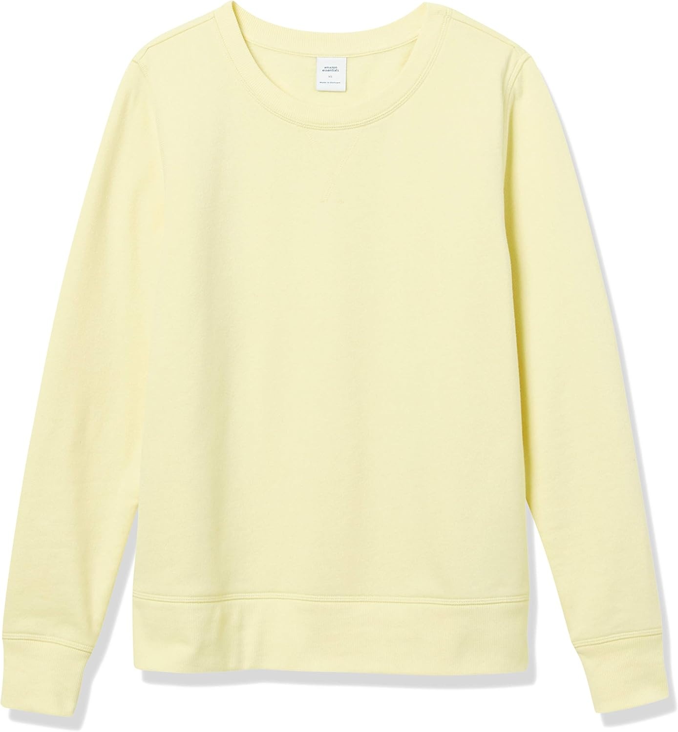 image:imageAmazon Essentials Womens Fleece Crewneck Long Sleeve Pullover Sweatshirt Available in Plus SizeLight Yellow