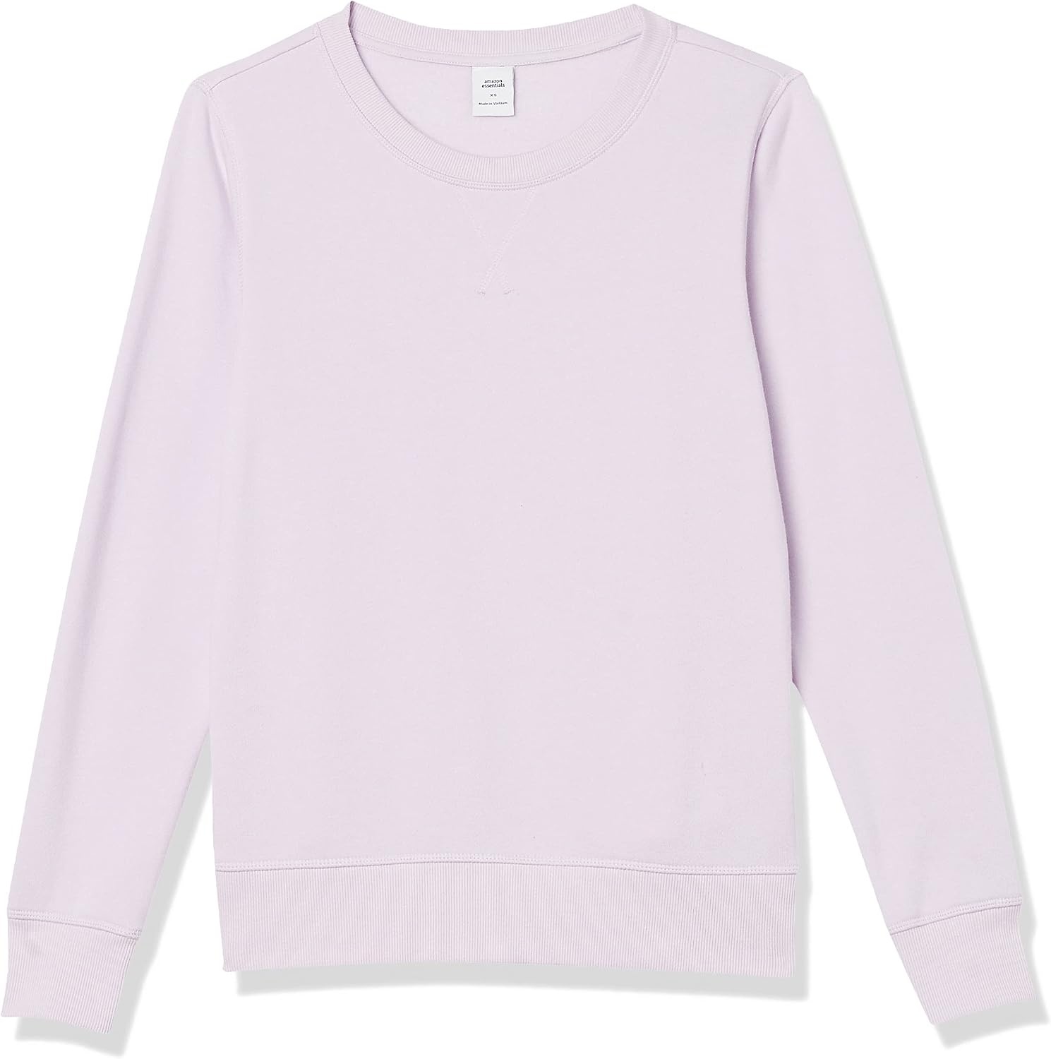 image:imageAmazon Essentials Womens Fleece Crewneck Long Sleeve Pullover Sweatshirt Available in Plus SizeLilac