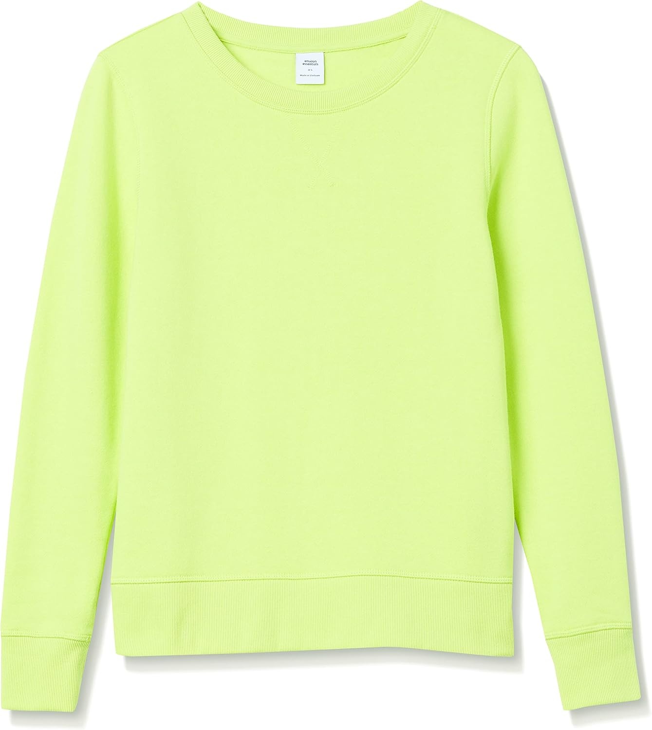 image:imageAmazon Essentials Womens Fleece Crewneck Long Sleeve Pullover Sweatshirt Available in Plus SizeLime Green