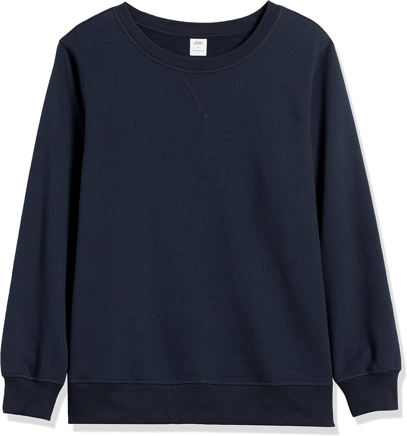 image:imageAmazon Essentials Womens Fleece Crewneck Long Sleeve Pullover Sweatshirt Available in Plus SizeNavy
