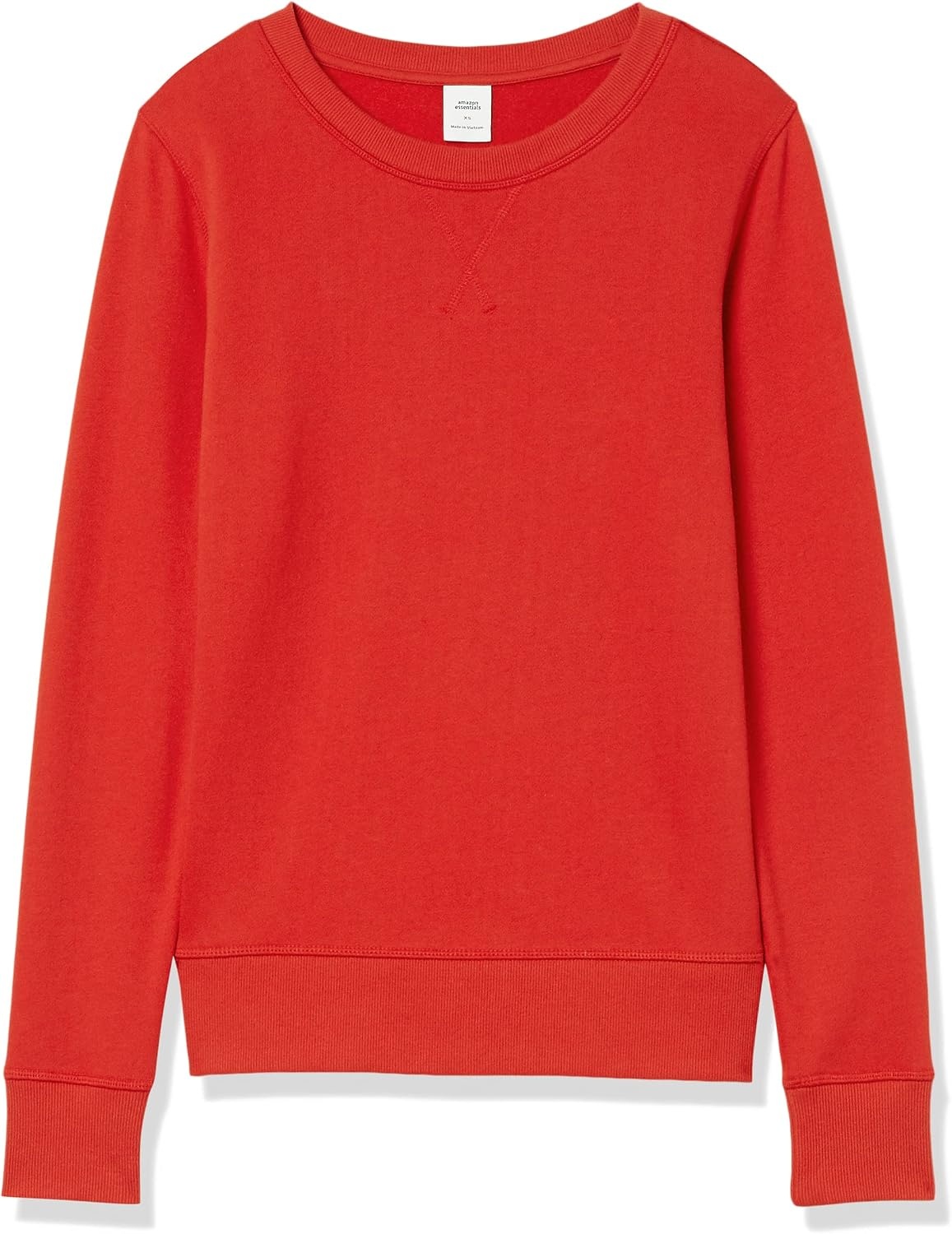 image:imageAmazon Essentials Womens Fleece Crewneck Long Sleeve Pullover Sweatshirt Available in Plus SizeRed