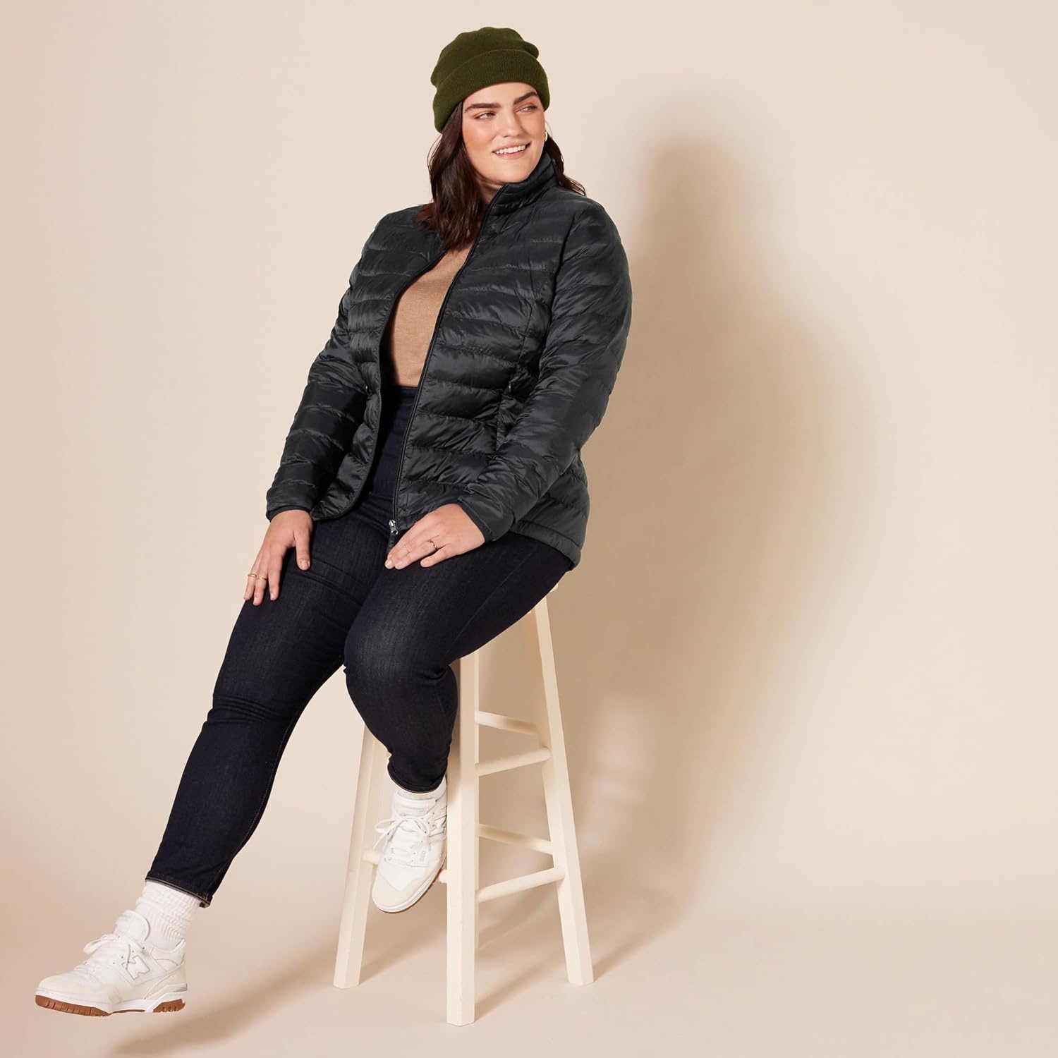 image:imageAmazon Essentials Womens Lightweight LongSleeve WaterResistant Packable Puffer Jacket Available in Plus SizeBlack