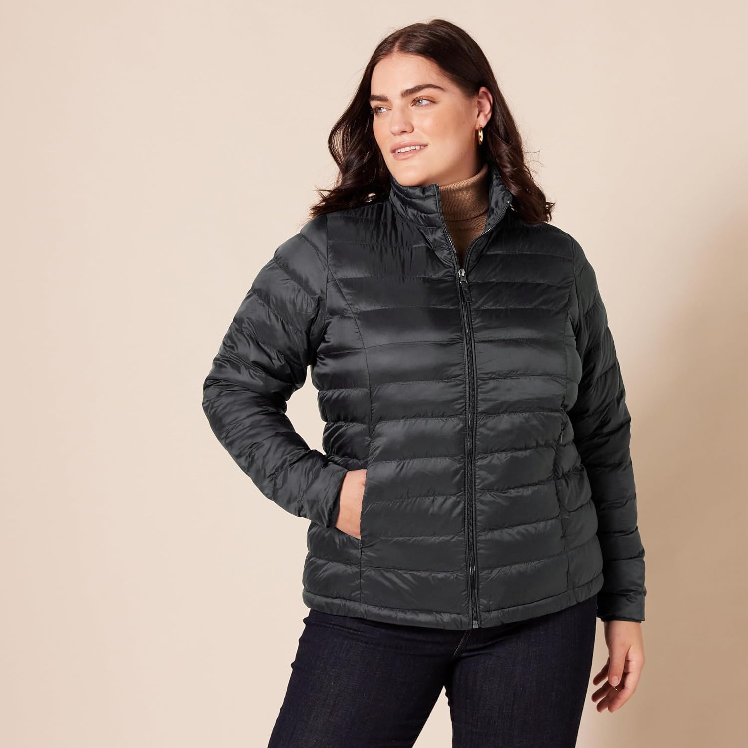image:imageAmazon Essentials Womens Lightweight LongSleeve WaterResistant Packable Puffer Jacket Available in Plus SizeBlack