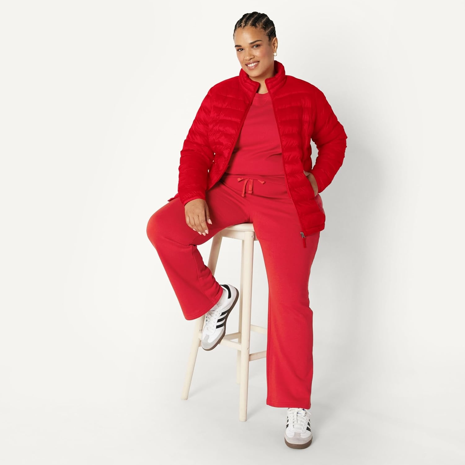image:imageAmazon Essentials Womens Lightweight LongSleeve WaterResistant Packable Puffer Jacket Available in Plus SizeBright Poppy Red