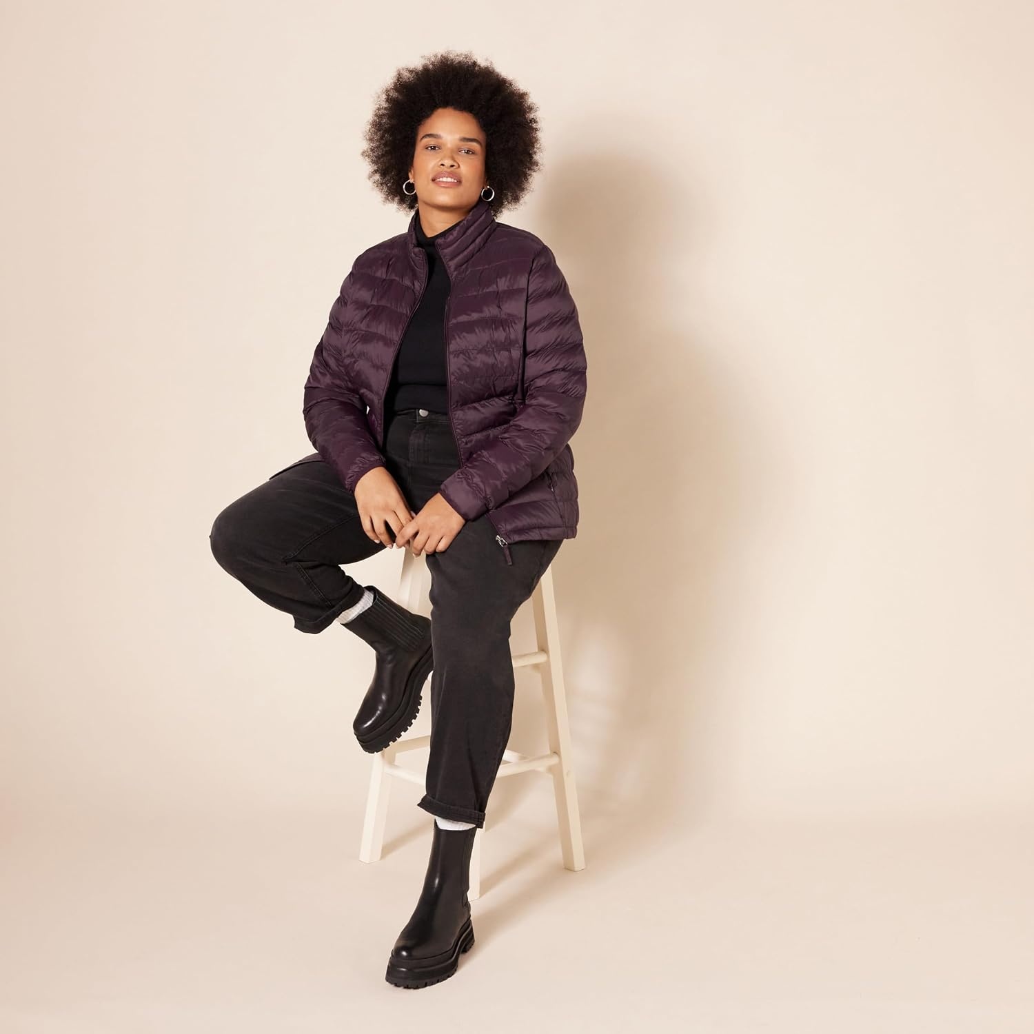 image:imageAmazon Essentials Womens Lightweight LongSleeve WaterResistant Packable Puffer Jacket Available in Plus SizeBurgundy