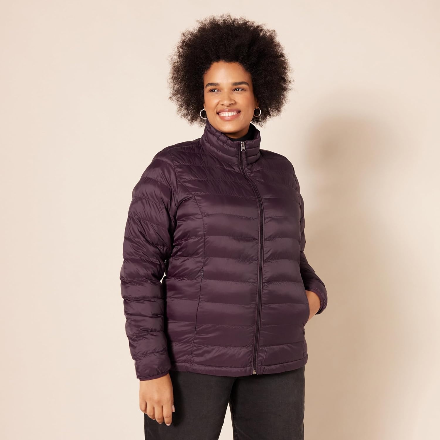 image:imageAmazon Essentials Womens Lightweight LongSleeve WaterResistant Packable Puffer Jacket Available in Plus SizeBurgundy
