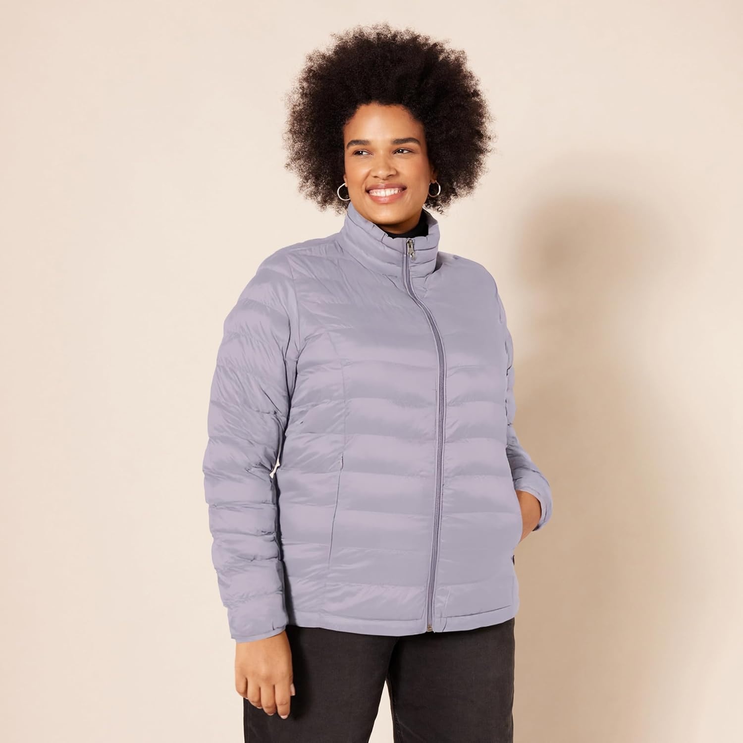image:imageAmazon Essentials Womens Lightweight LongSleeve WaterResistant Packable Puffer Jacket Available in Plus SizeDusty Grape