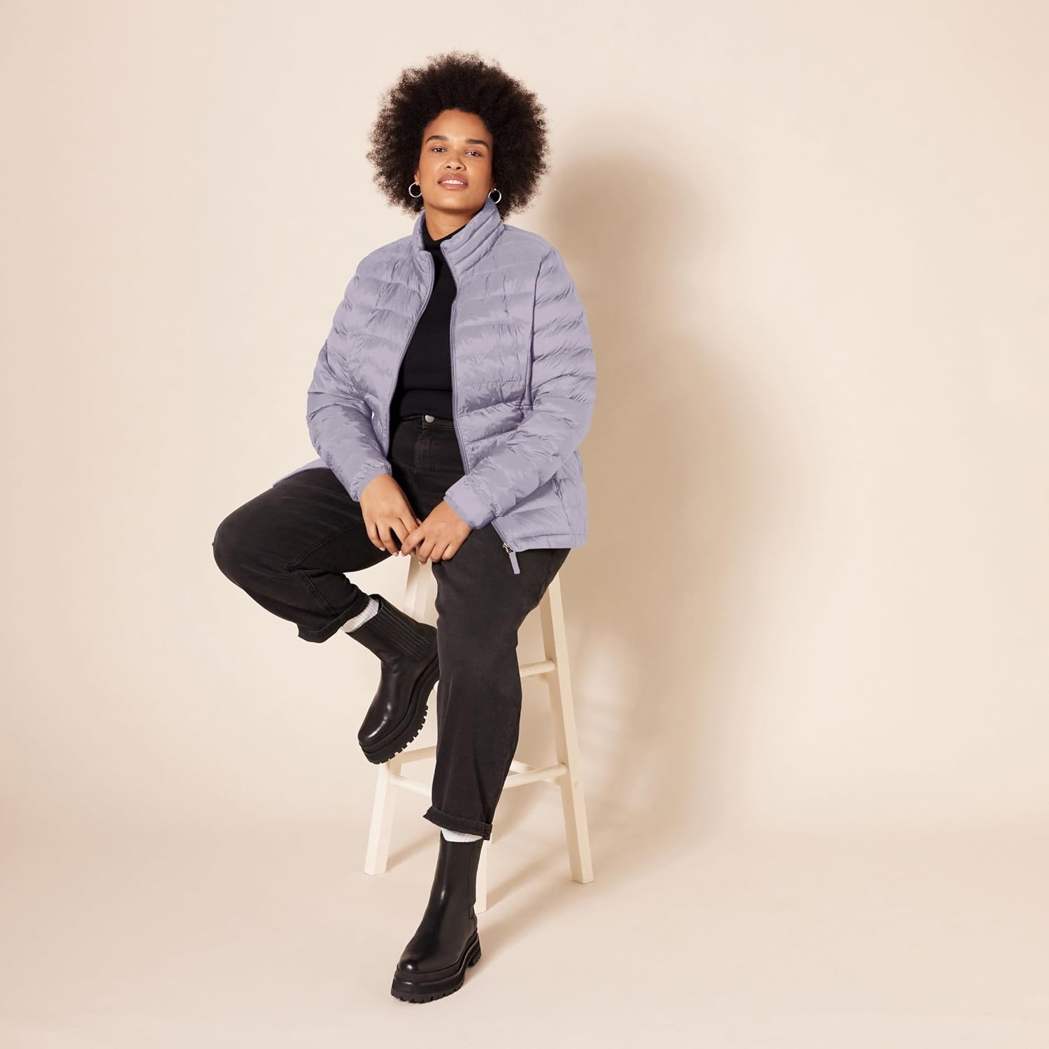 image:imageAmazon Essentials Womens Lightweight LongSleeve WaterResistant Packable Puffer Jacket Available in Plus SizeDusty Grape