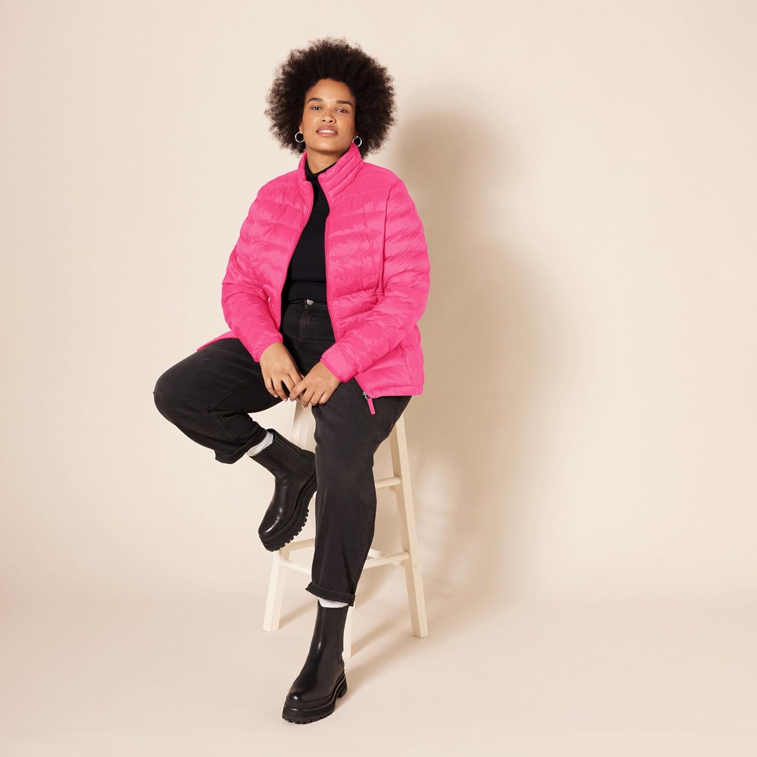 image:imageAmazon Essentials Womens Lightweight LongSleeve WaterResistant Packable Puffer Jacket Available in Plus SizeHot Pink