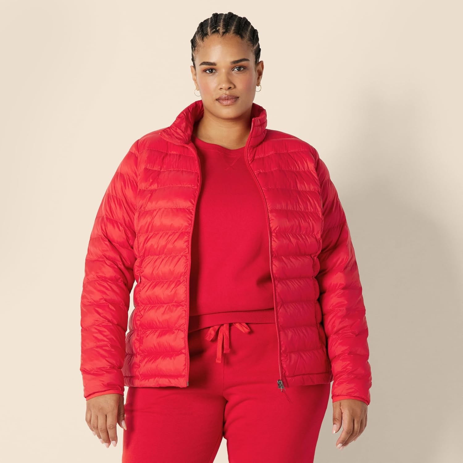 image:imageAmazon Essentials Womens Lightweight LongSleeve WaterResistant Packable Puffer Jacket Available in Plus SizeRed