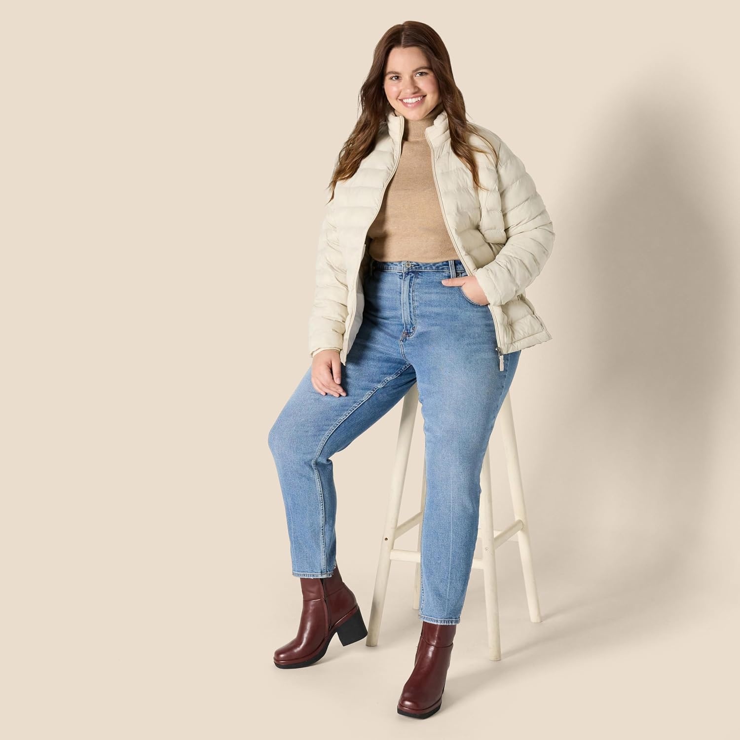 image:imageAmazon Essentials Womens Lightweight LongSleeve WaterResistant Packable Puffer Jacket Available in Plus SizeStone