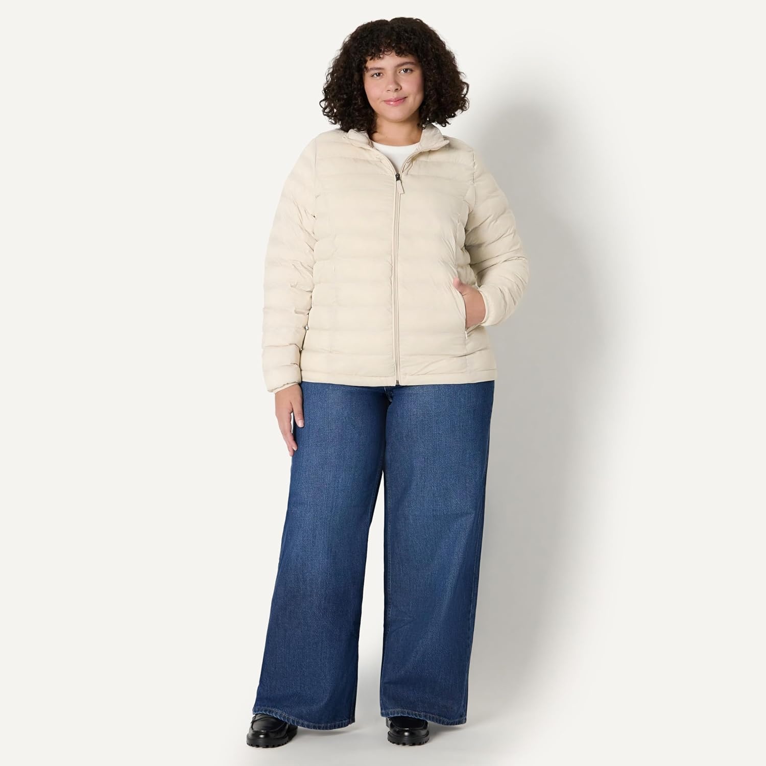 image:imageAmazon Essentials Womens Lightweight LongSleeve WaterResistant Packable Puffer Jacket Available in Plus SizeStone
