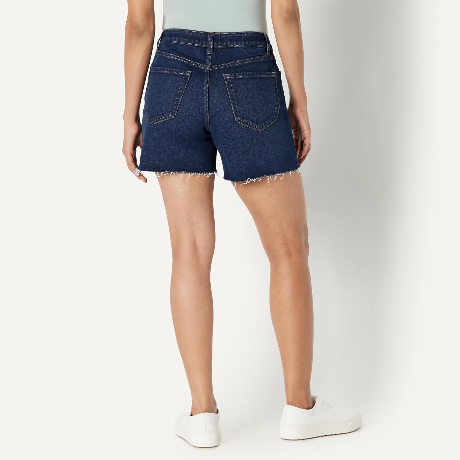 image:imageAmazon Essentials Womens Low Stretch MidRise RegularFit Jean ShortDark Midnight Wash