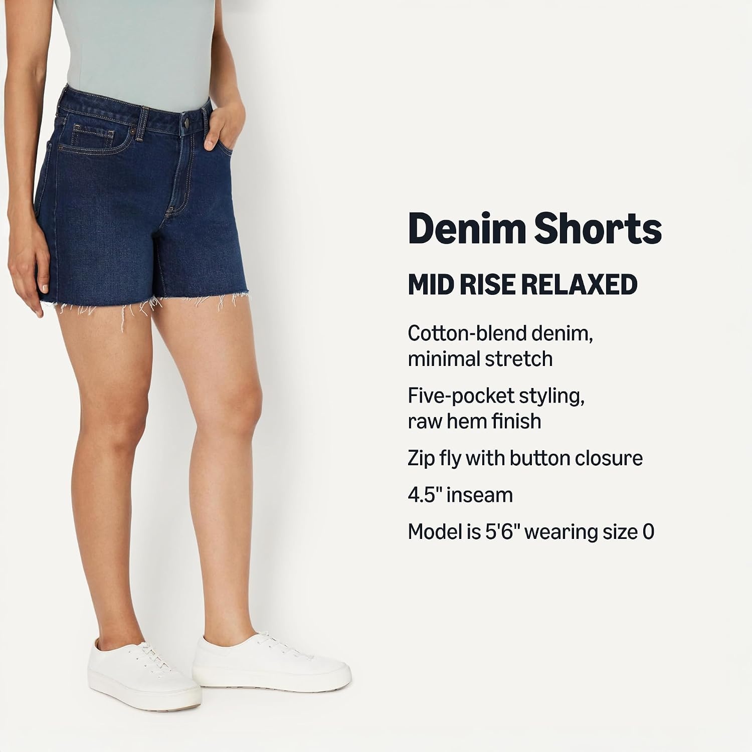 image:imageAmazon Essentials Womens Low Stretch MidRise RegularFit Jean ShortDark Midnight Wash