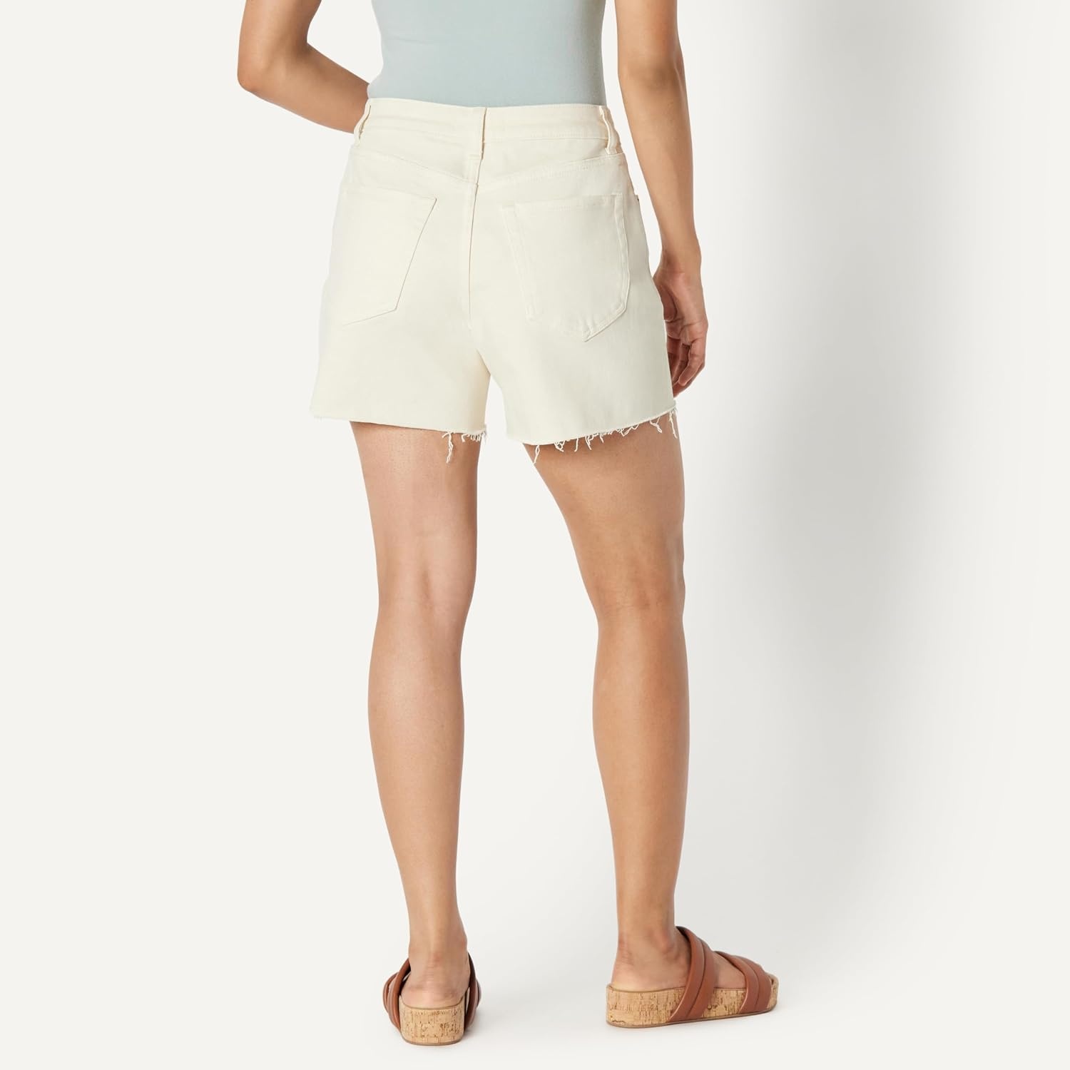 image:imageAmazon Essentials Womens Low Stretch MidRise RegularFit Jean ShortEcru