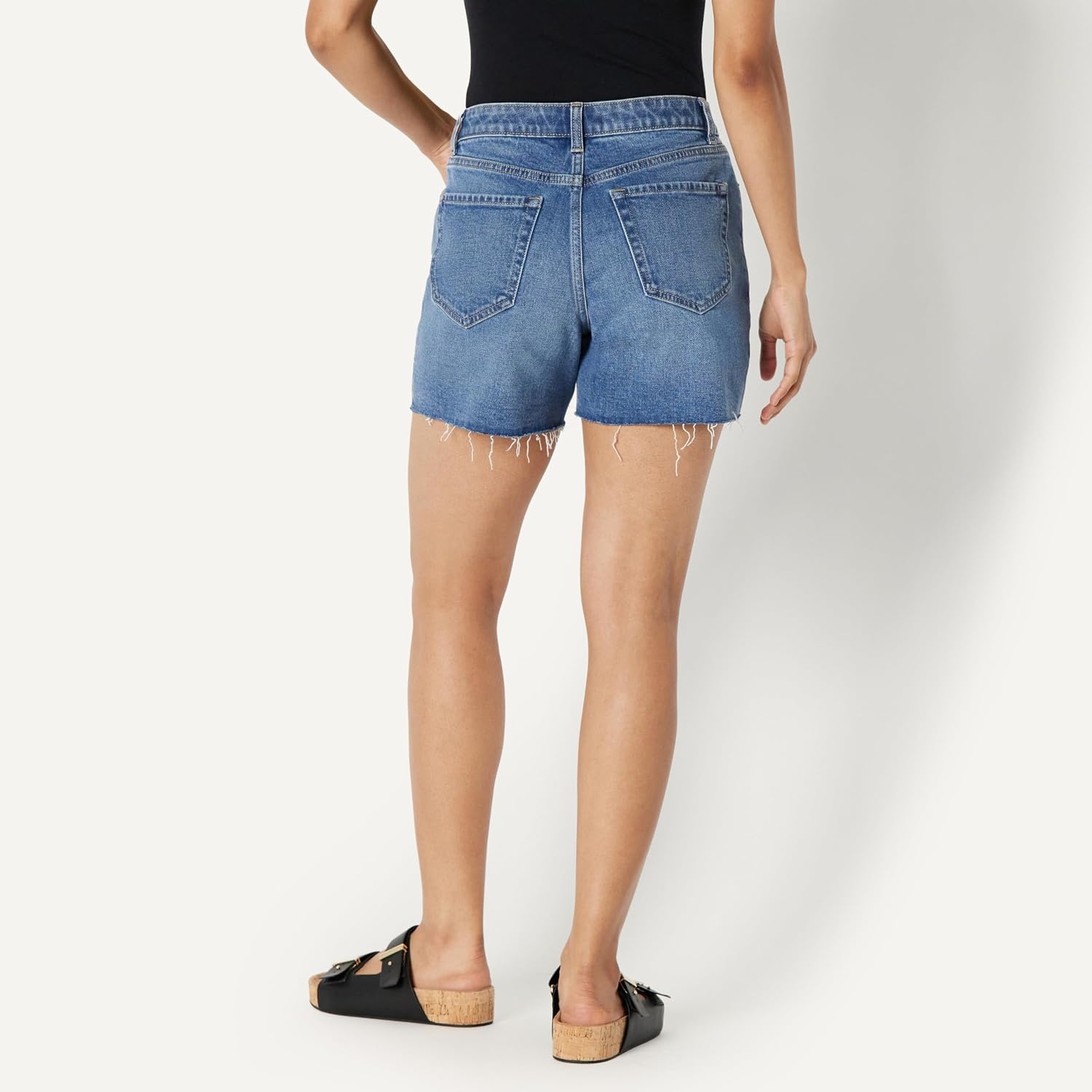 image:imageAmazon Essentials Womens Low Stretch MidRise RegularFit Jean ShortMedium Blue Vintage