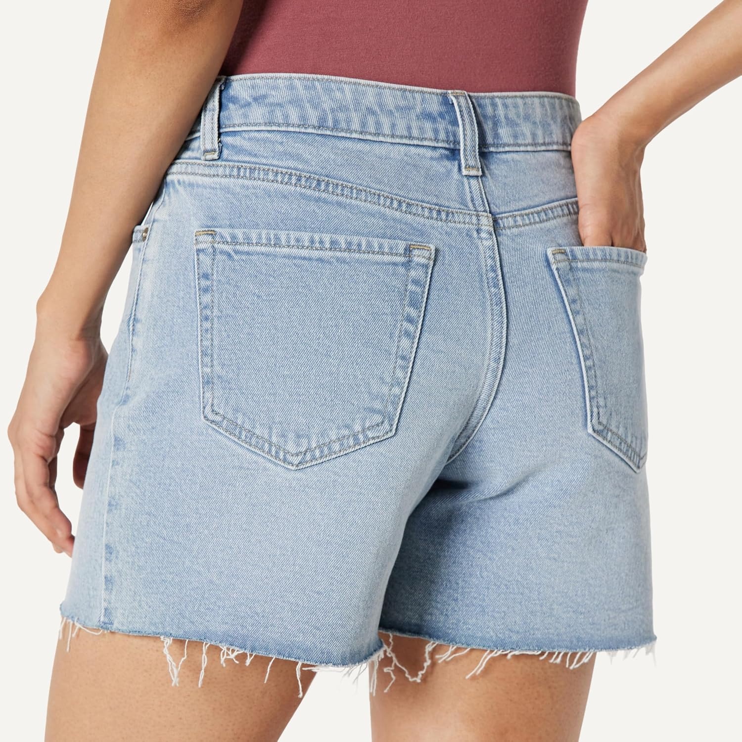 image:imageAmazon Essentials Womens Low Stretch MidRise RegularFit Jean ShortStone Light Wash