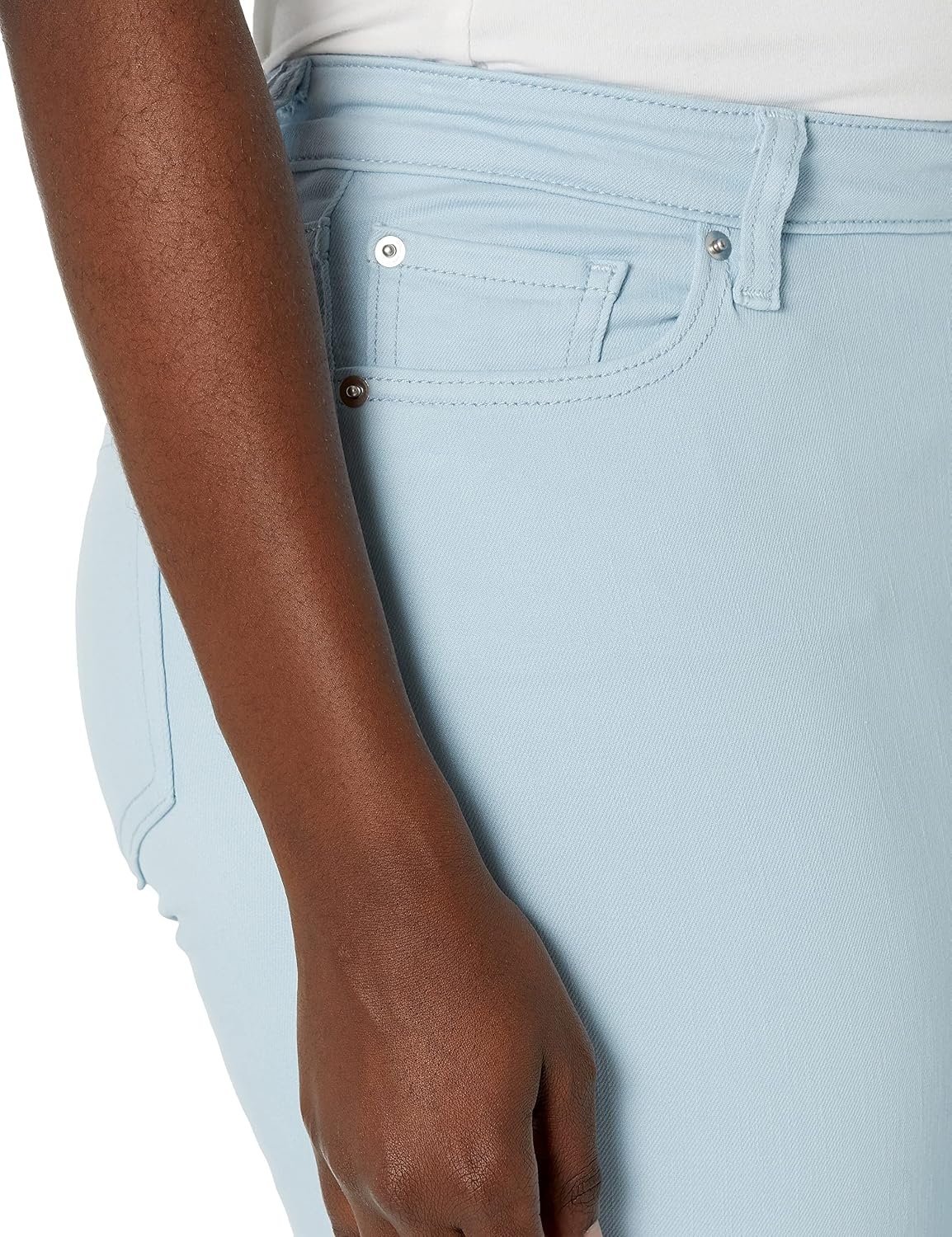 image:imageAmazon Essentials Womens MidRise Stretchy Skinny Denim Jeans 5PocketPale Blue