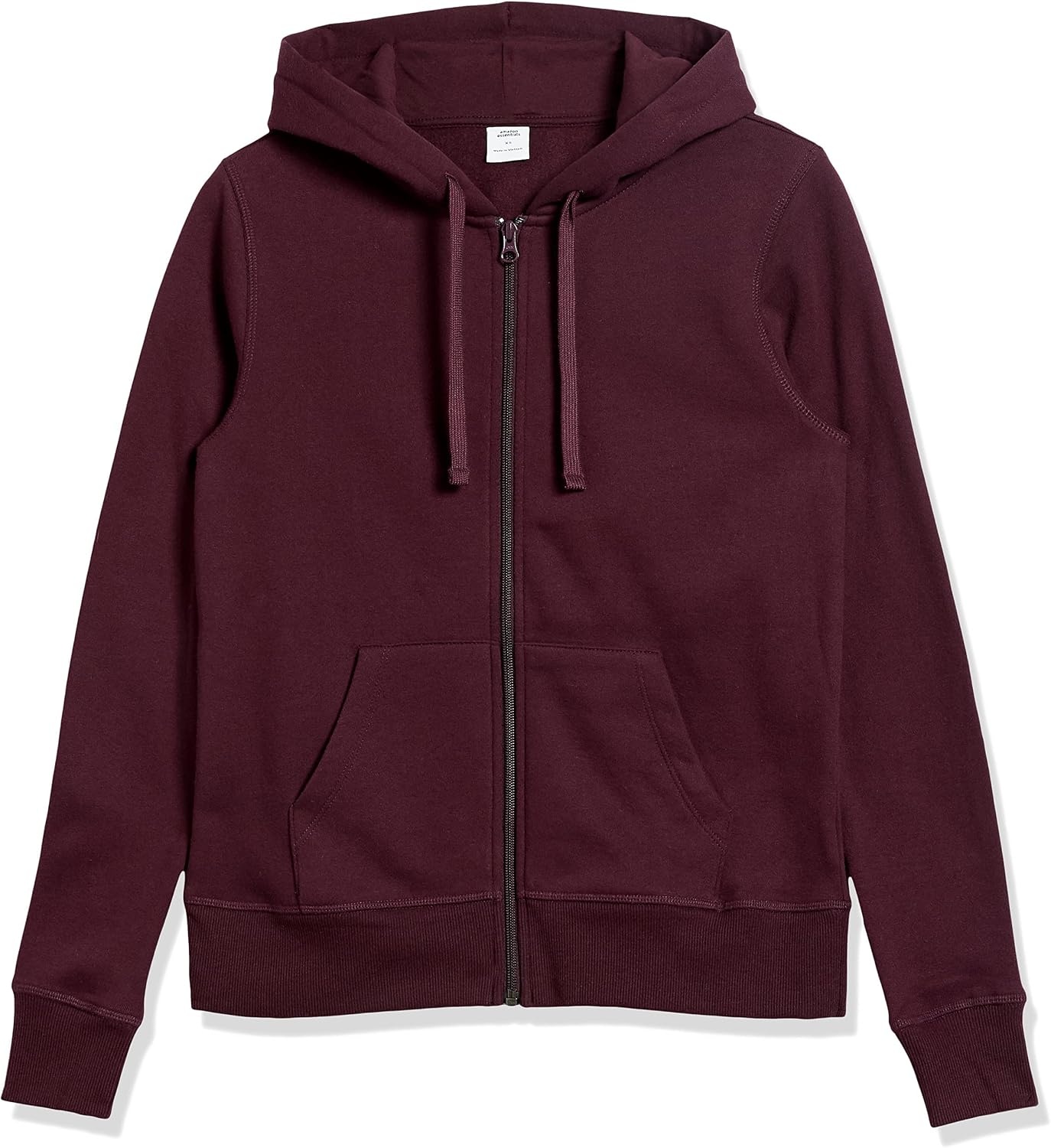image:imageAmazon Essentials Womens Midweight Fleece FullZip Hoodie with Drawstring Available in Plus SizeBurgundy