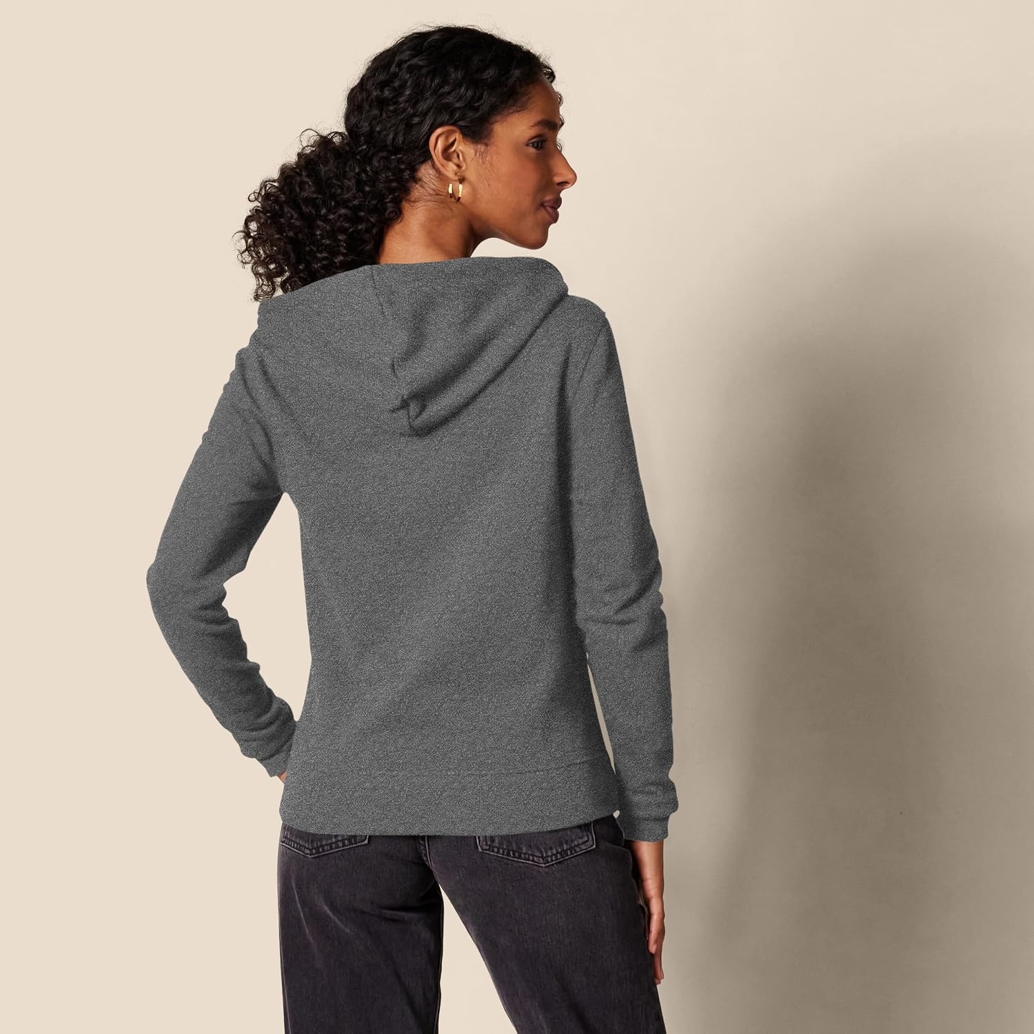 image:imageAmazon Essentials Womens Midweight Fleece FullZip Hoodie with Drawstring Available in Plus SizeCharcoal Heather