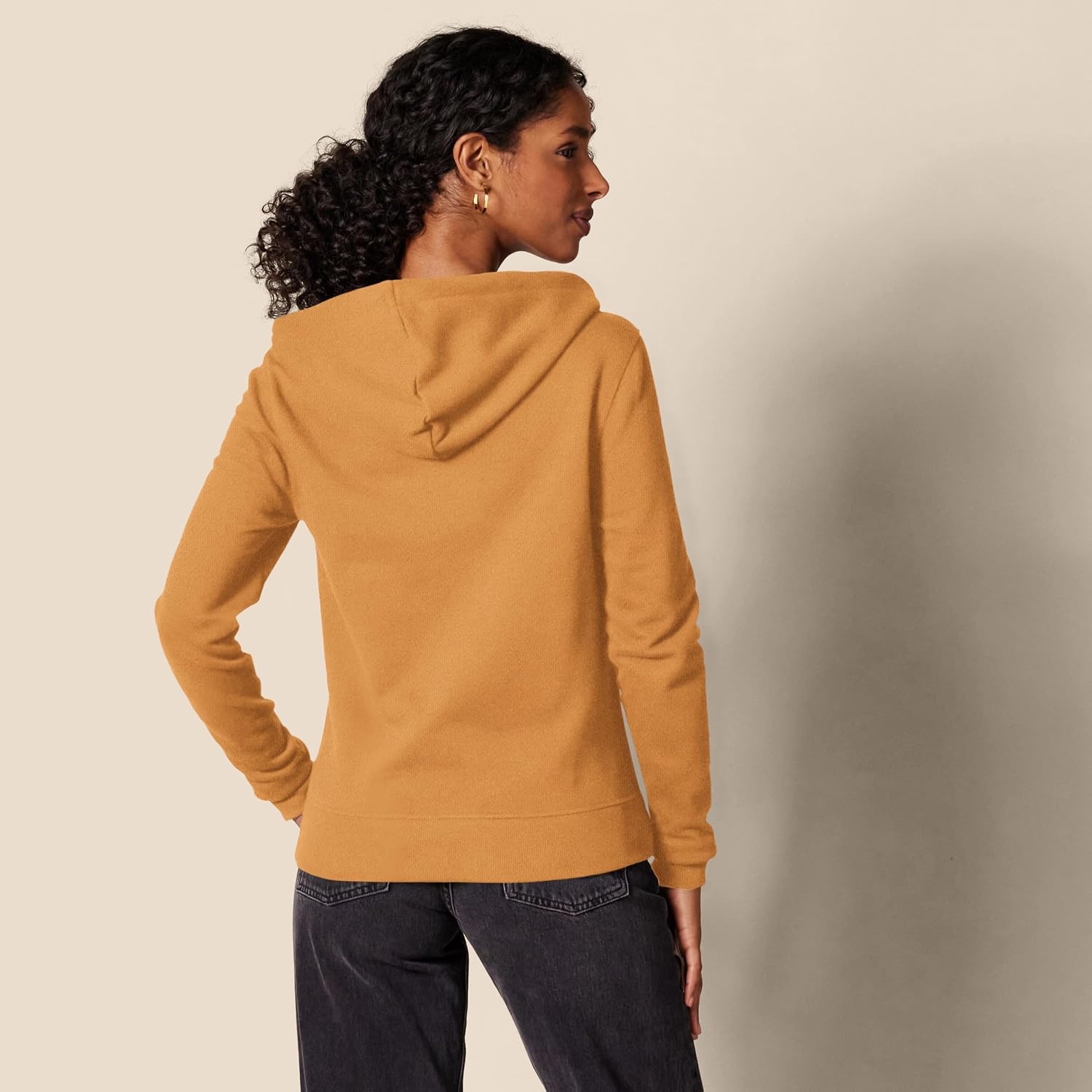 image:imageAmazon Essentials Womens Midweight Fleece FullZip Hoodie with Drawstring Available in Plus SizeDark Camel