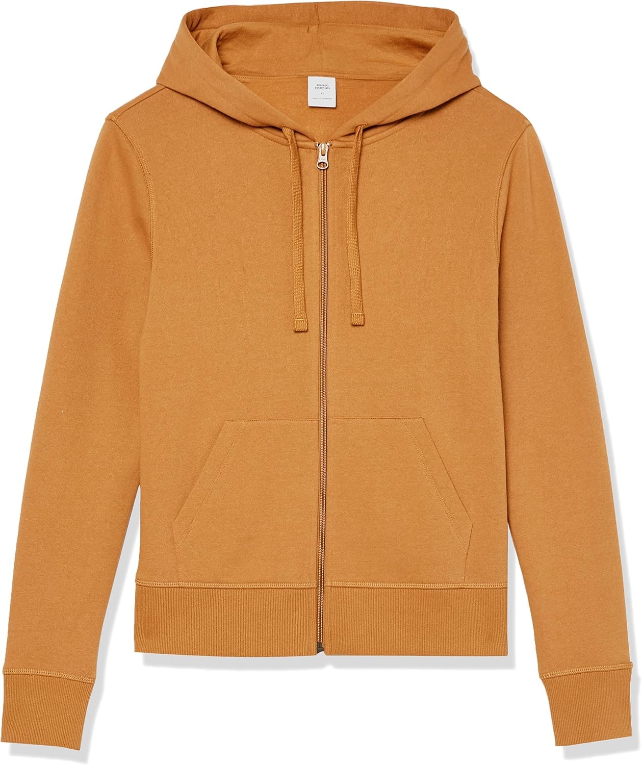 image:imageAmazon Essentials Womens Midweight Fleece FullZip Hoodie with Drawstring Available in Plus SizeDark Camel