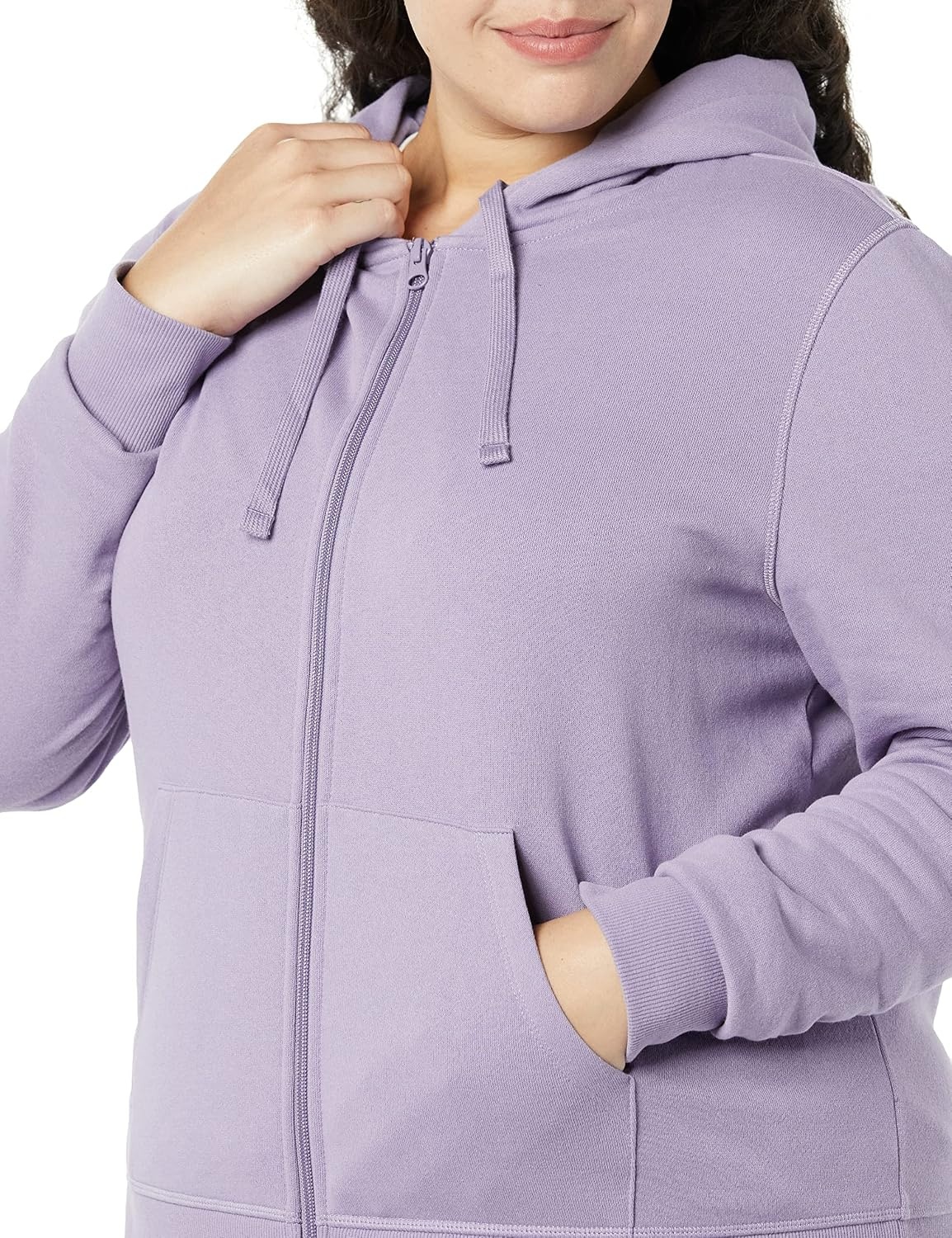 image:imageAmazon Essentials Womens Midweight Fleece FullZip Hoodie with Drawstring Available in Plus SizeDusty Grape
