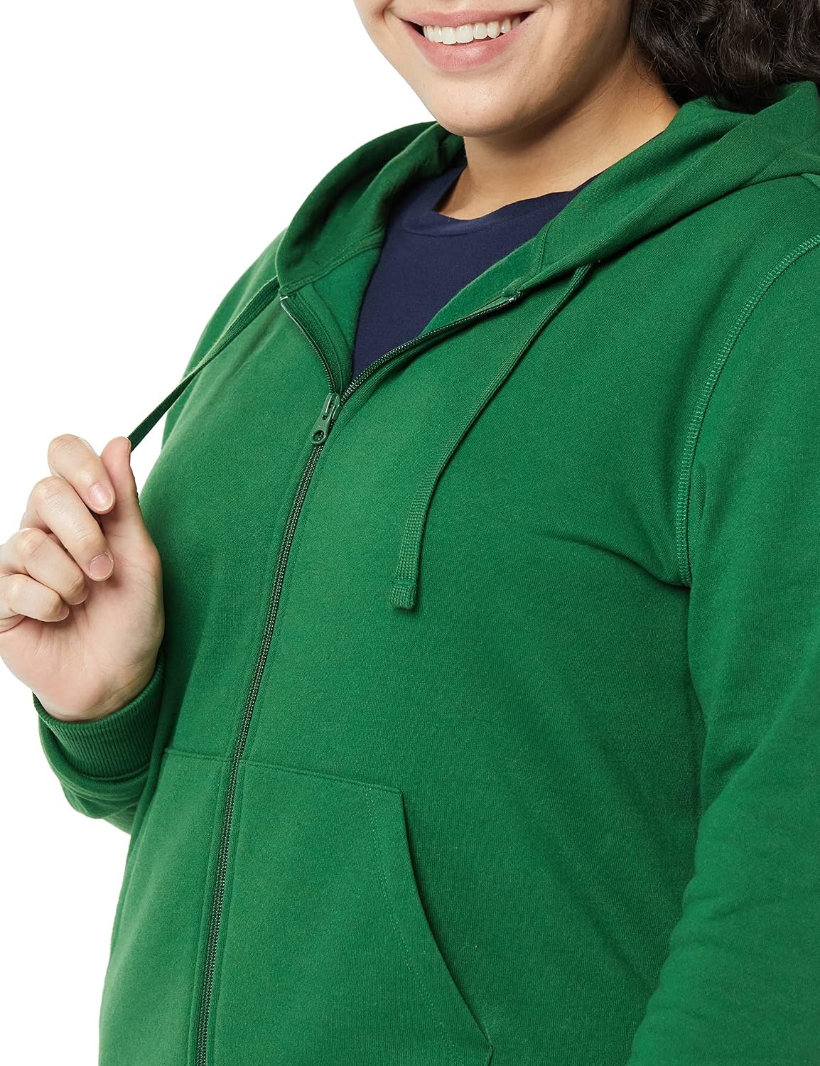 image:imageAmazon Essentials Womens Midweight Fleece FullZip Hoodie with Drawstring Available in Plus SizeGreen