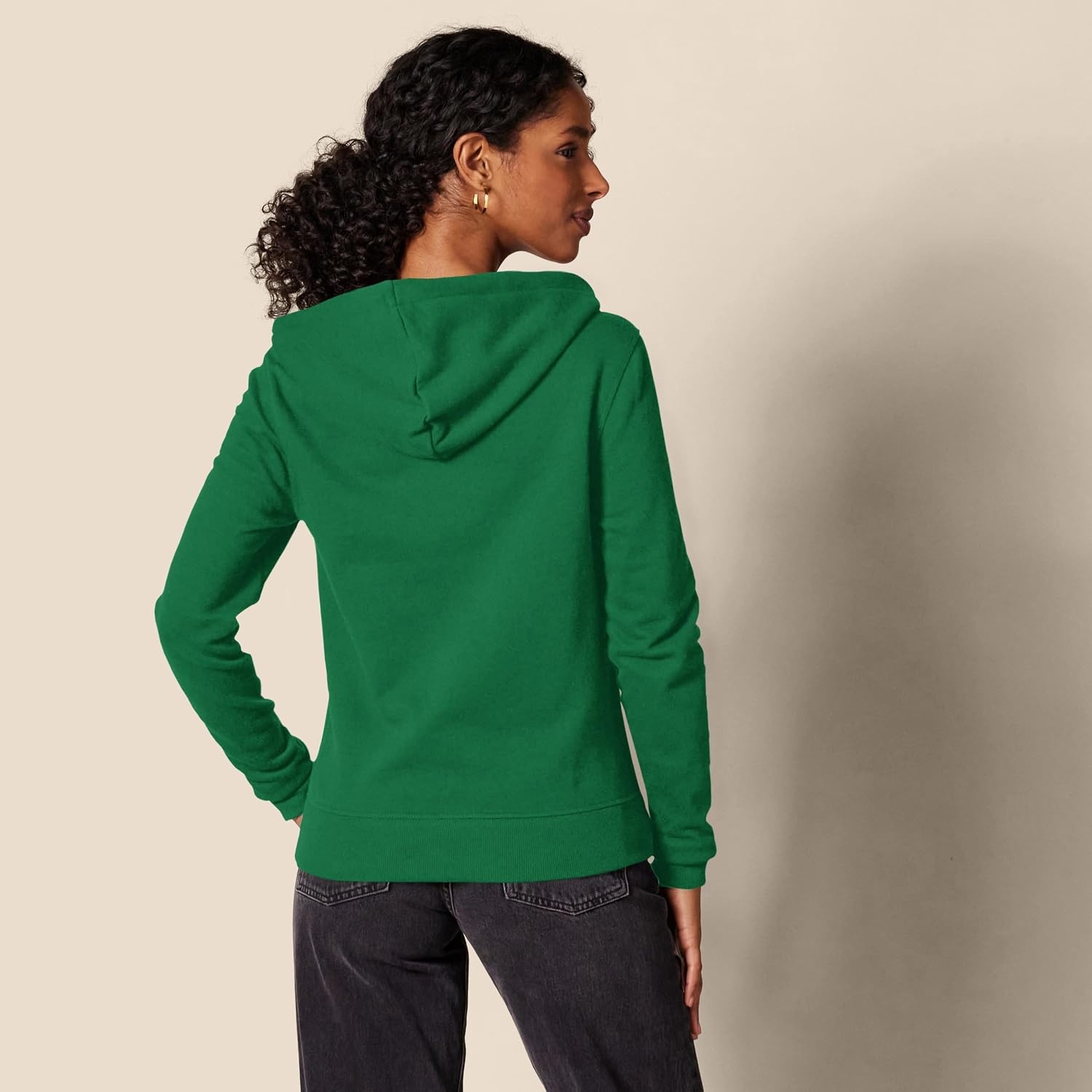 image:imageAmazon Essentials Womens Midweight Fleece FullZip Hoodie with Drawstring Available in Plus SizeGreen