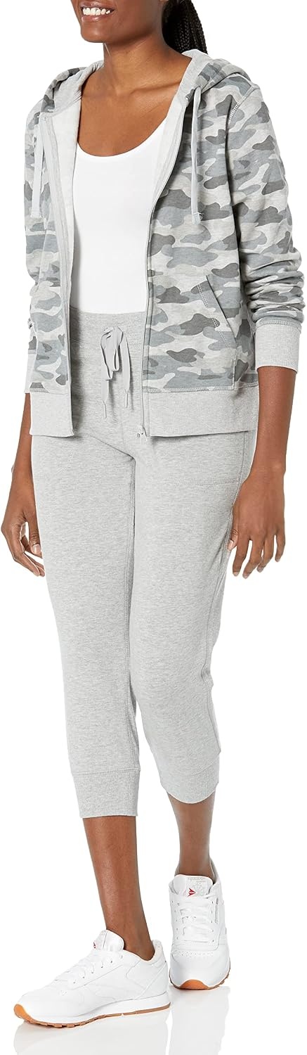 image:imageAmazon Essentials Womens Midweight Fleece FullZip Hoodie with Drawstring Available in Plus SizeGrey Camo