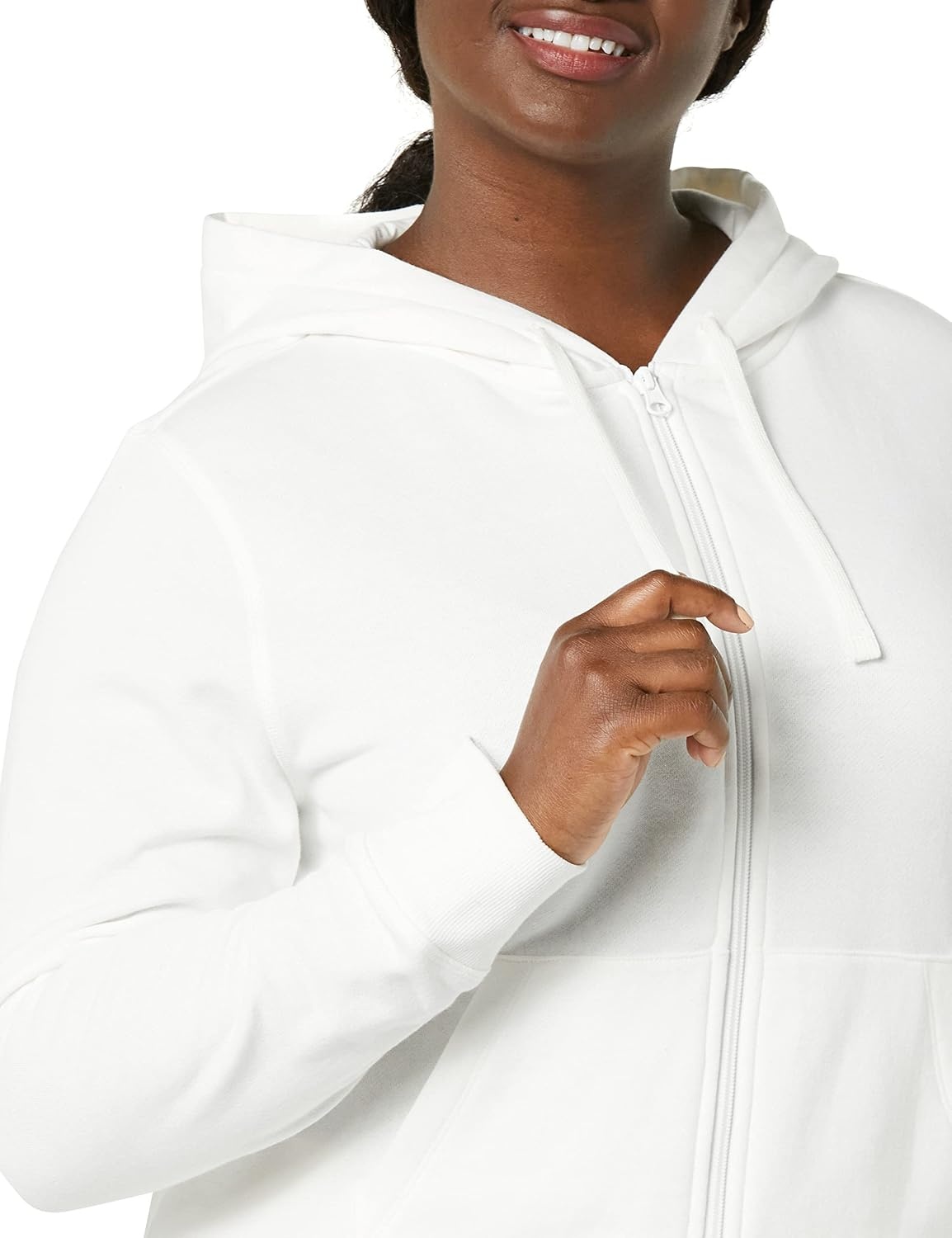 image:imageAmazon Essentials Womens Midweight Fleece FullZip Hoodie with Drawstring Available in Plus SizeIvory