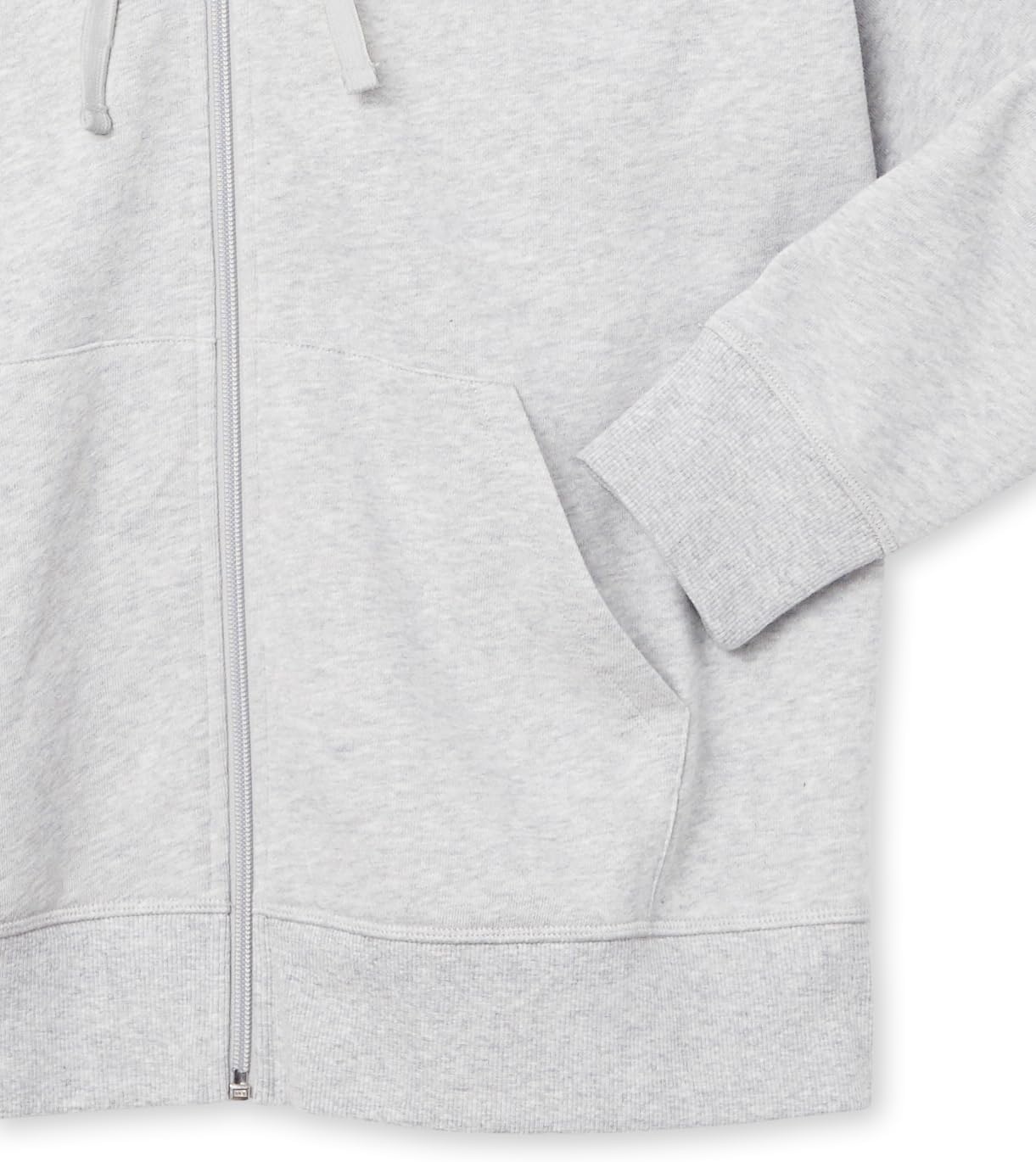 image:imageAmazon Essentials Womens Midweight Fleece FullZip Hoodie with Drawstring Available in Plus SizeLight Grey Heather