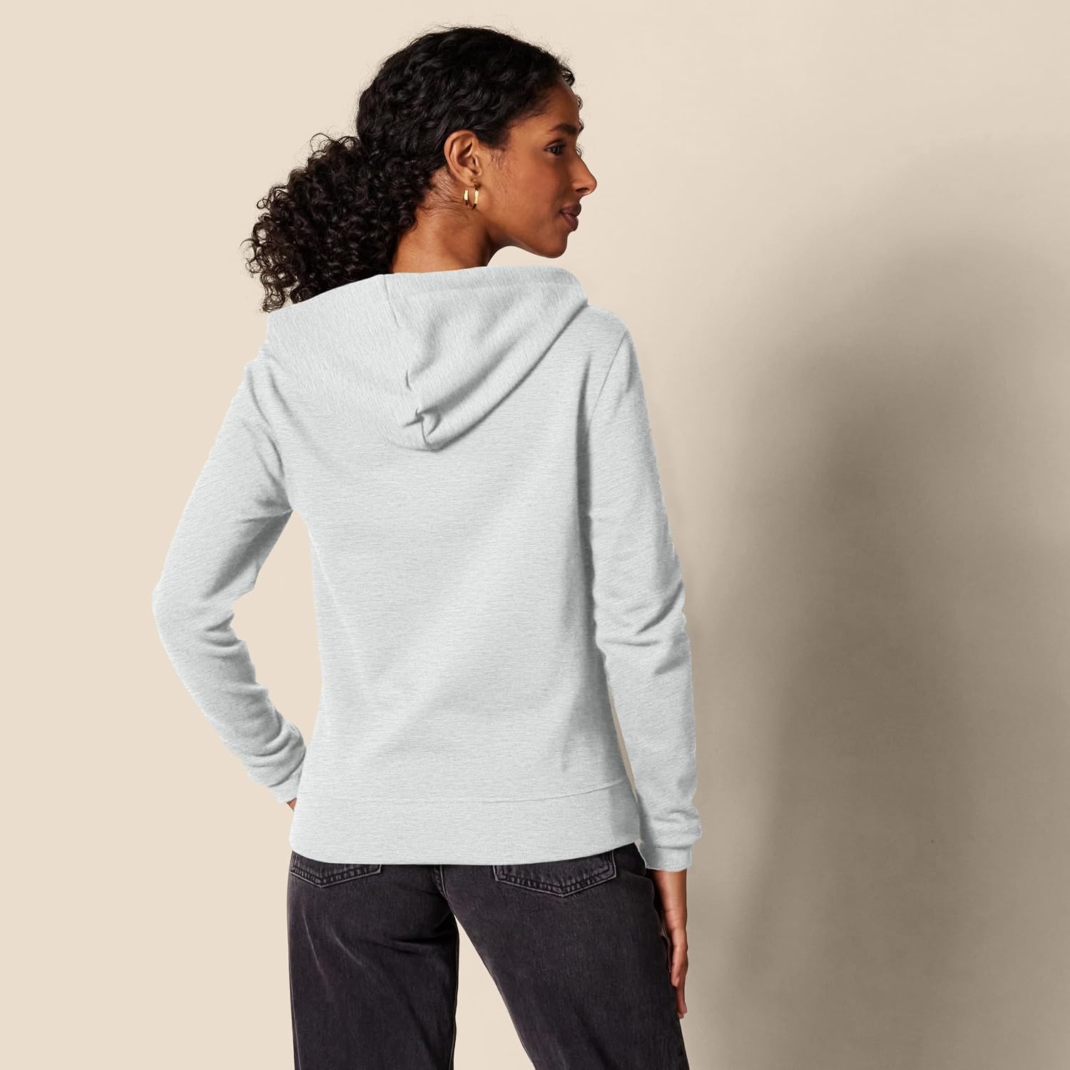 image:imageAmazon Essentials Womens Midweight Fleece FullZip Hoodie with Drawstring Available in Plus SizeLight Grey Heather