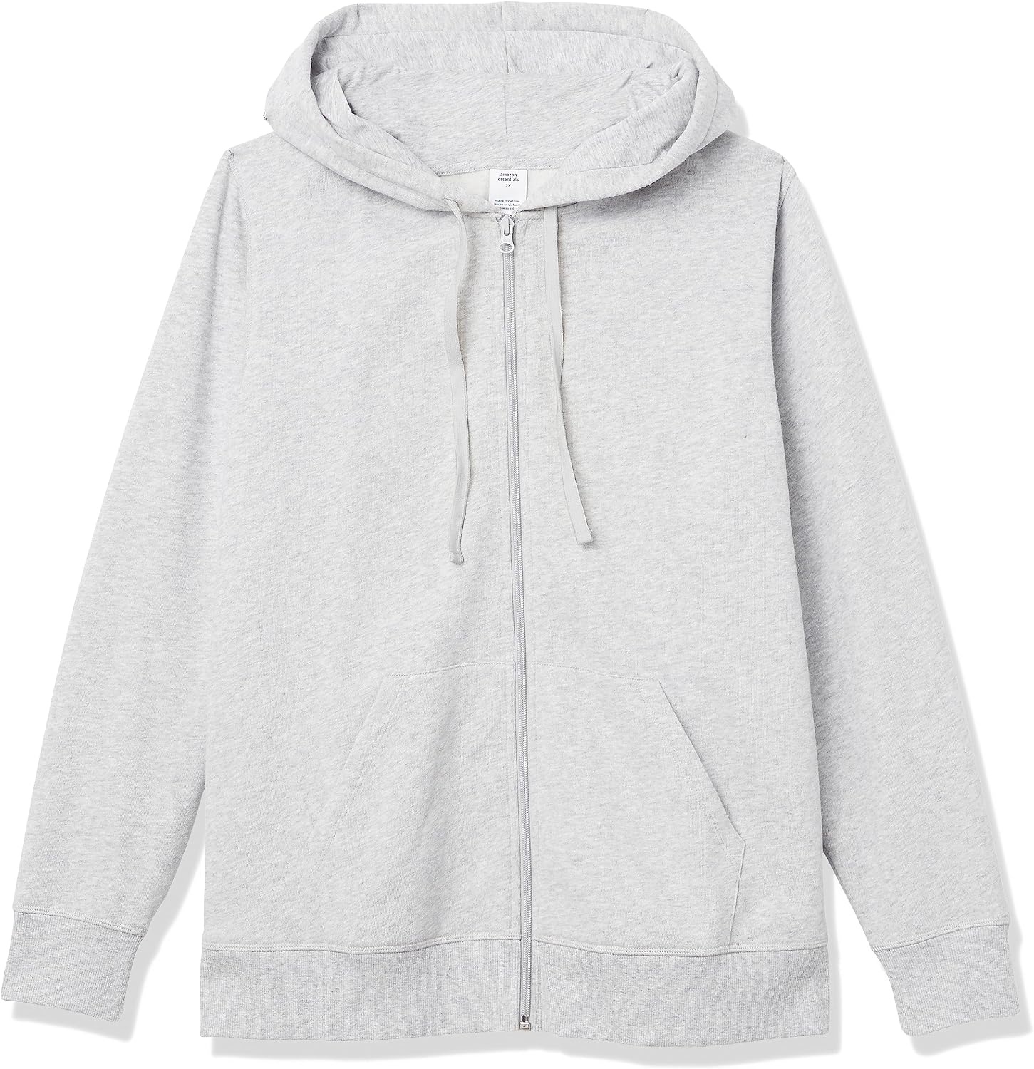 image:imageAmazon Essentials Womens Midweight Fleece FullZip Hoodie with Drawstring Available in Plus SizeLight Grey Heather