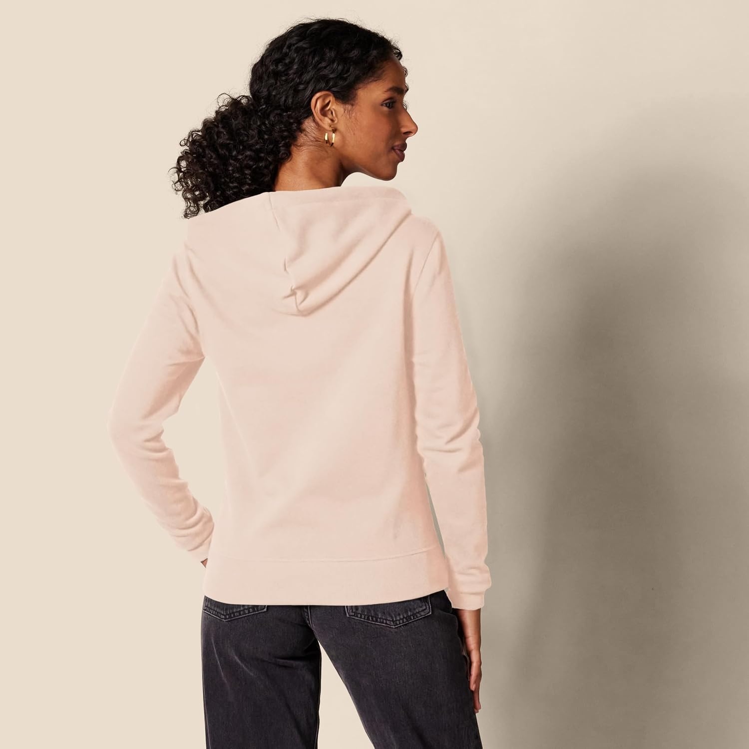 image:imageAmazon Essentials Womens Midweight Fleece FullZip Hoodie with Drawstring Available in Plus SizeLight Pink