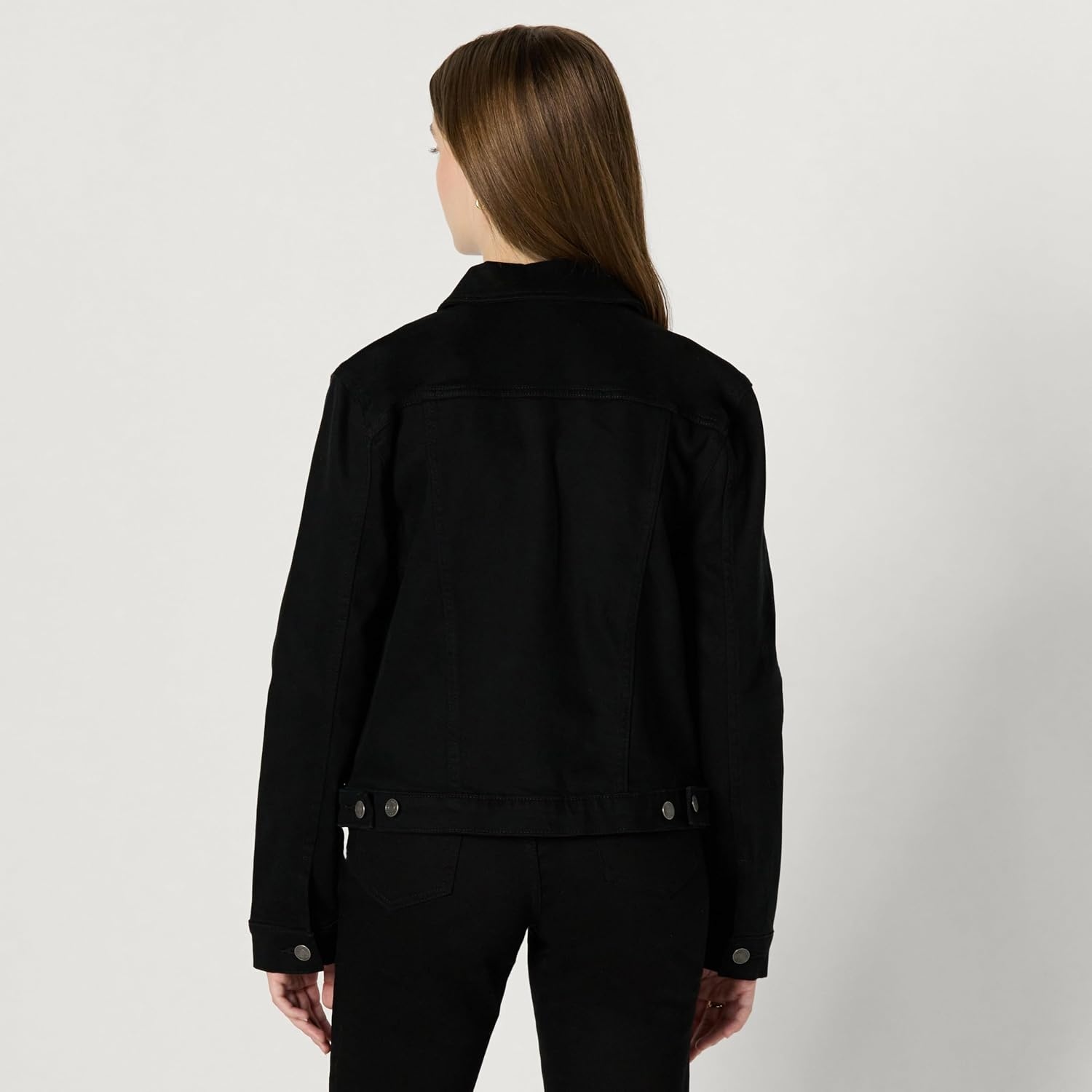 image:imageAmazon Essentials Womens OversizedFit Rigid Denim Trucker JacketBlack