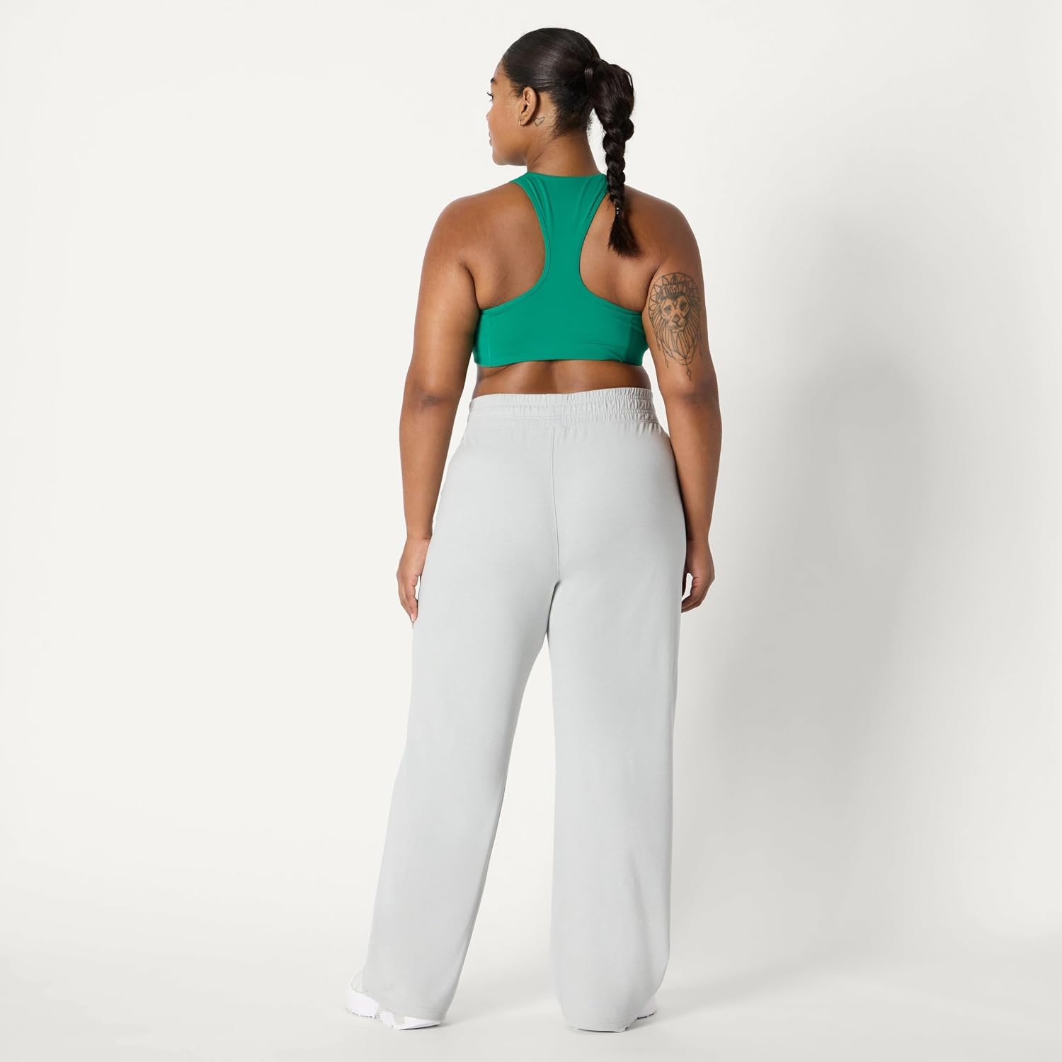 image:imageAmazon Essentials Womens Relaxed Fit Athletic Soft Performance Lightweight Stretch Casual Workout SweatpantsSpace Dye Dove