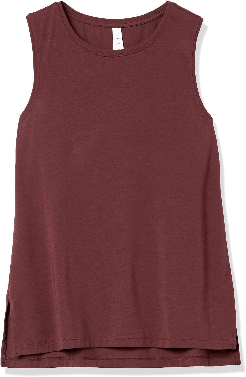 image:imageAmazon Essentials Womens Soft Breathable Cotton RelaxedFit Yoga Tank Top for Sports Wear Available in Plus SizeBurgundy