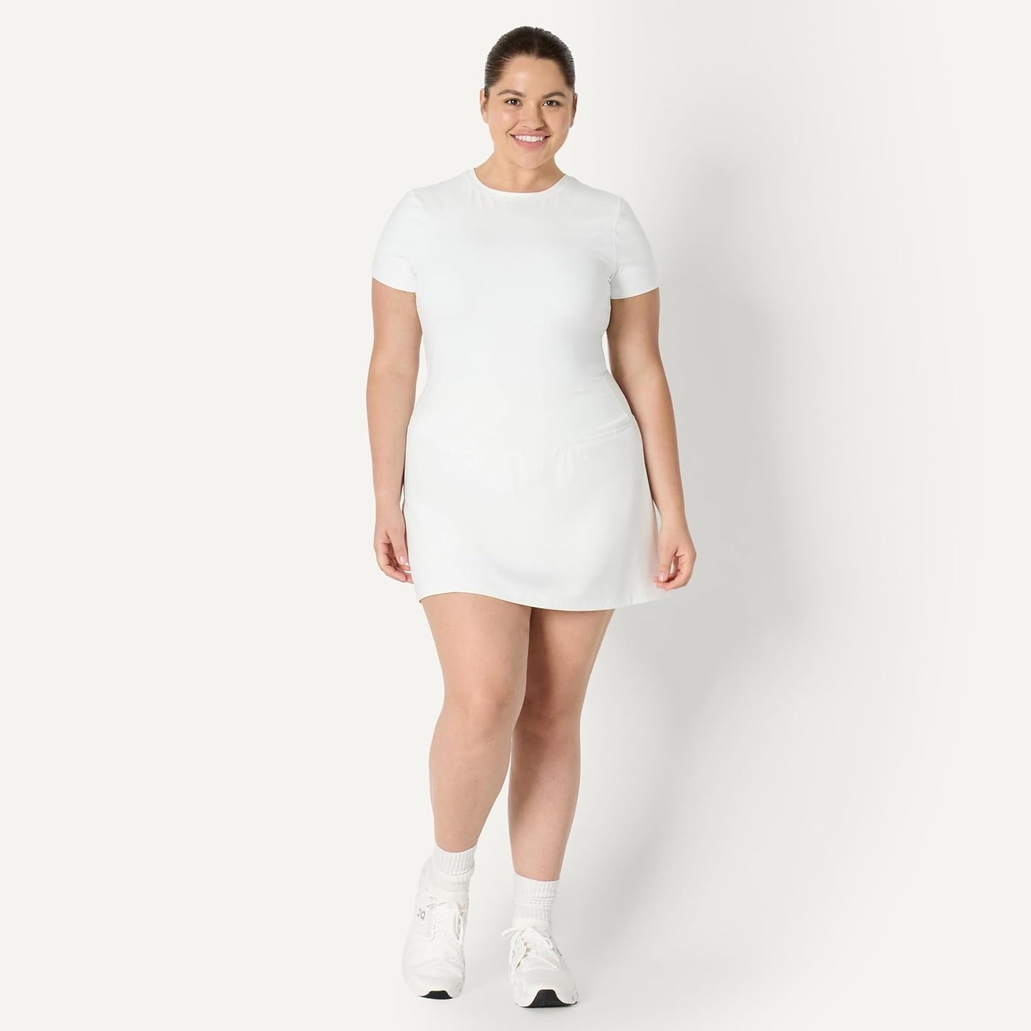 image:imageAmazon Essentials Womens Tennis Skirt with Builtin ShortsWhite