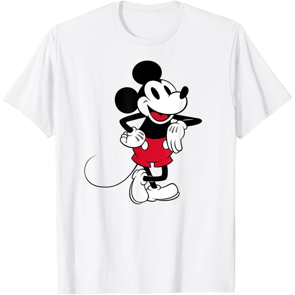image:imageAmazon Essentials Disney Mens Standing and Smiling Retro Mickey TShirt White SmallWhite