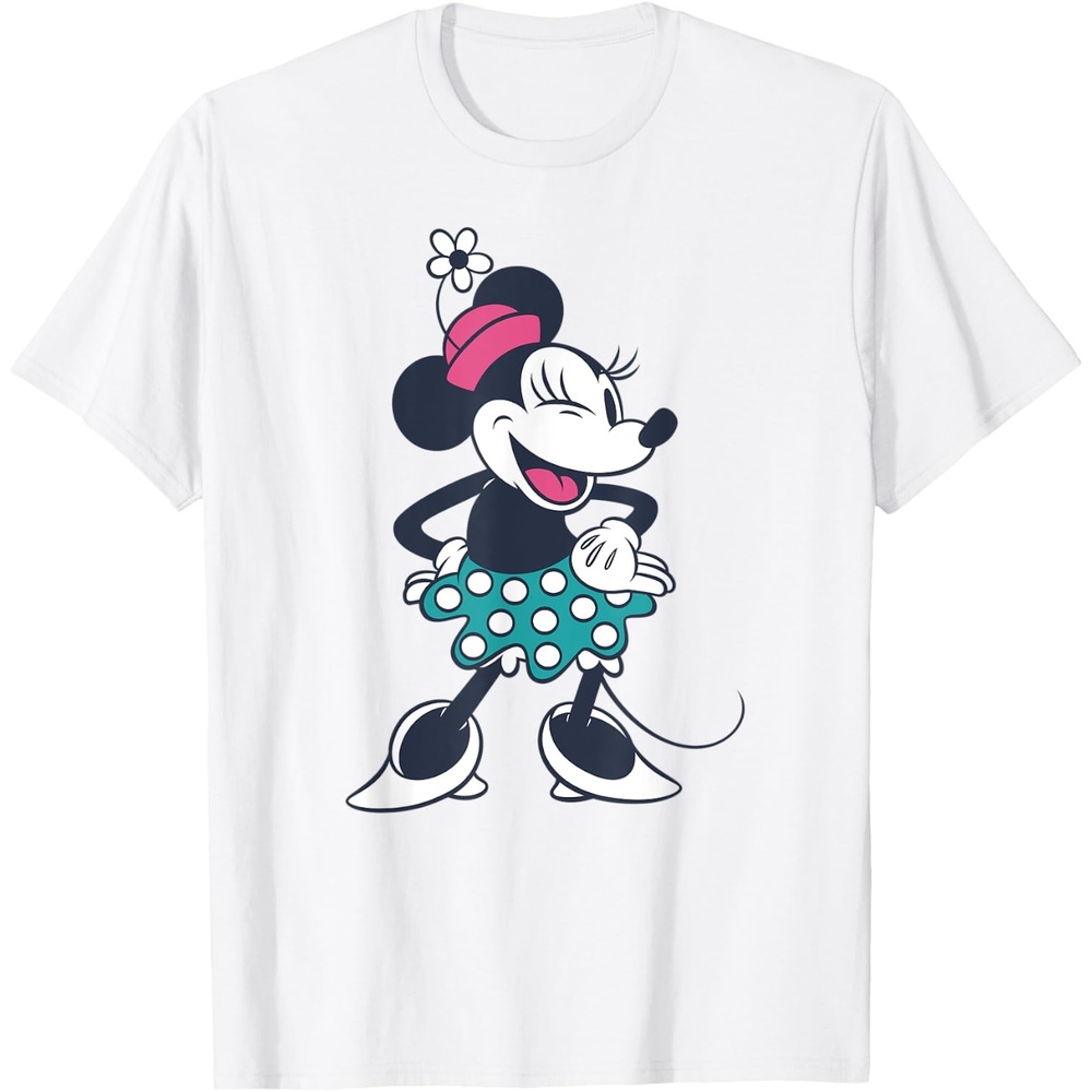 image:imageAmazon Essentials Disney Standing and Winking Retro Minnie TShirtWhite