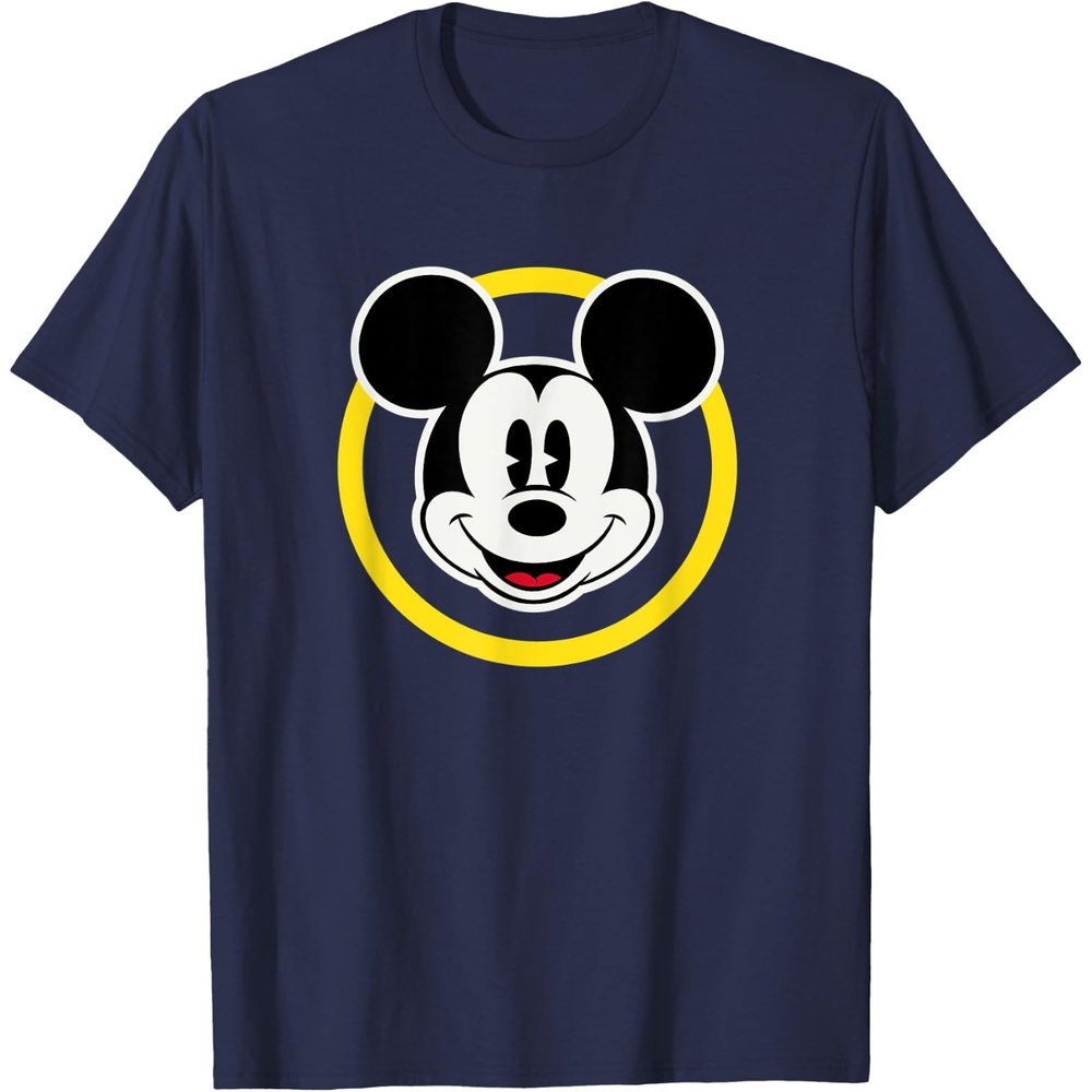 image:imageAmazon Essentials Disneyland Shirts Disney Smiling Mickey TShirt Classic Comfort Fit Yellow Circle Design Mens Black SmallNavy Blue