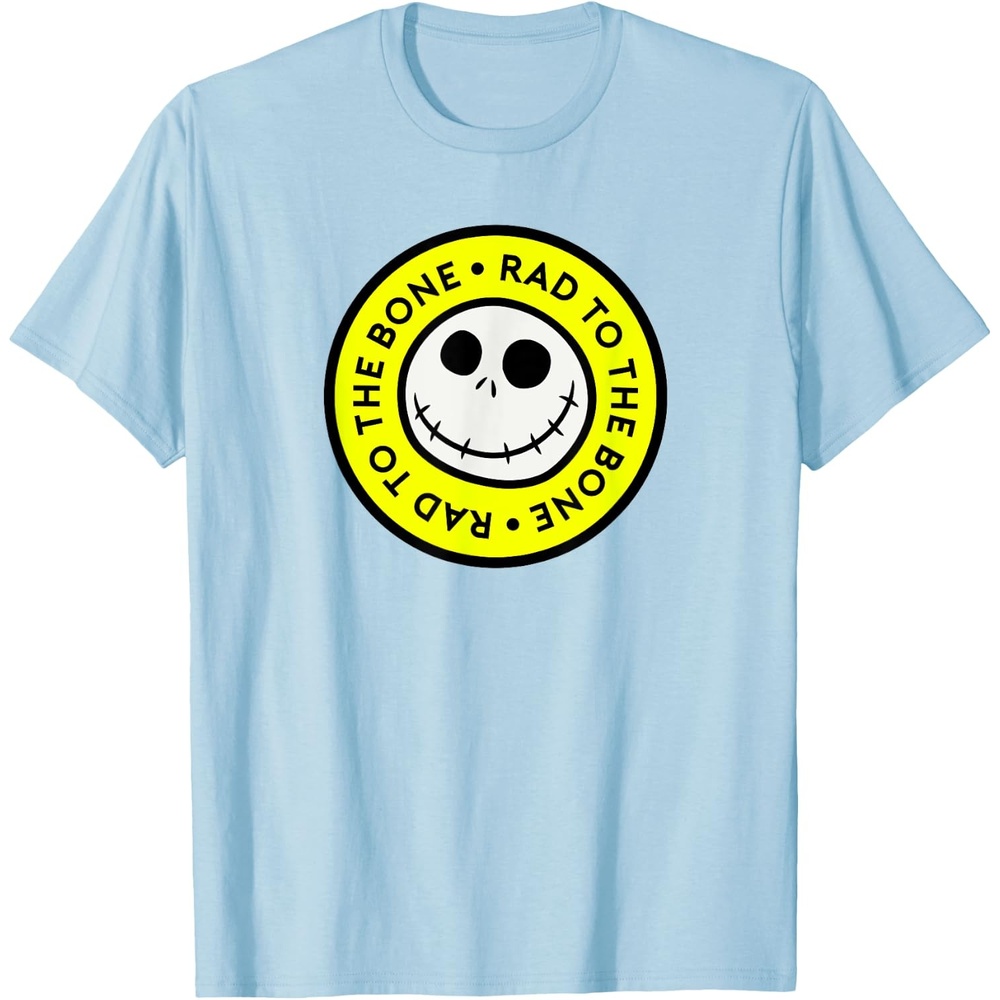 image:imageAmazon Essentials Mens Nightmare Before Christmas Jack Circle Rad To The Bone TShirt Black Graphic Print SmallBaby Blue