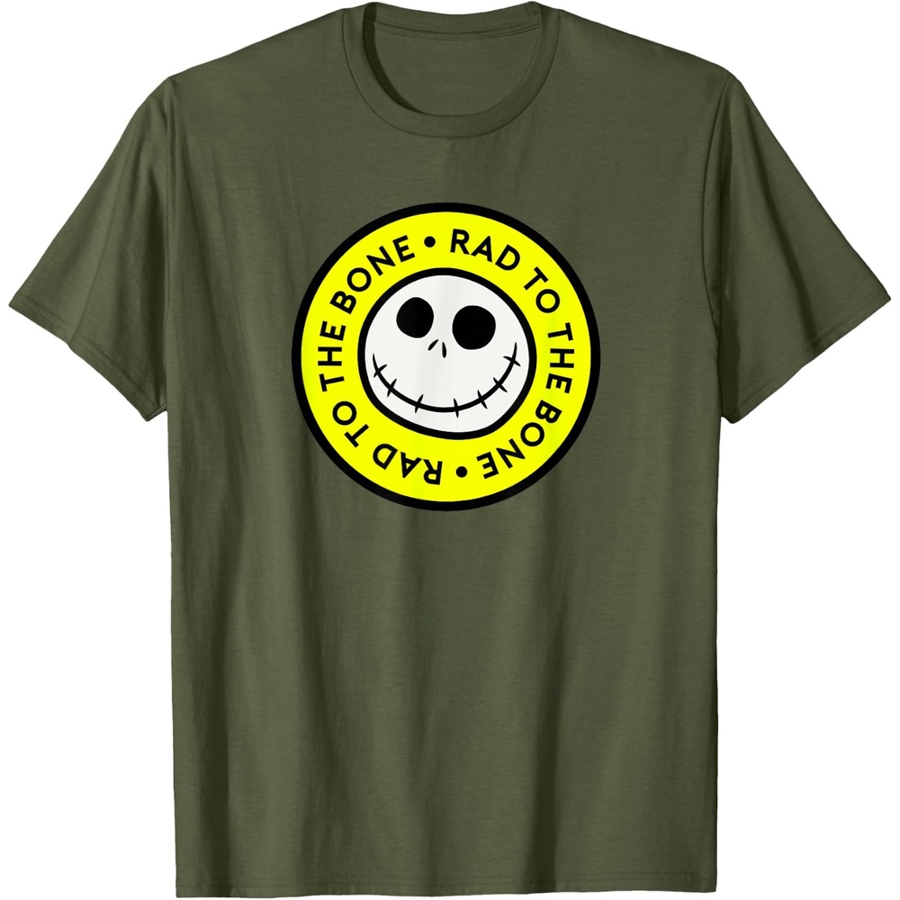 image:imageAmazon Essentials Mens Nightmare Before Christmas Jack Circle Rad To The Bone TShirt Black Graphic Print SmallOlive Green
