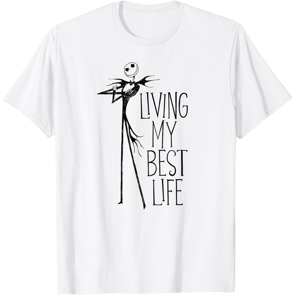 image:imageAmazon Essentials Mens Nightmare Before Christmas Jack Living My Best Life Graphic TShirt White SmallWhite