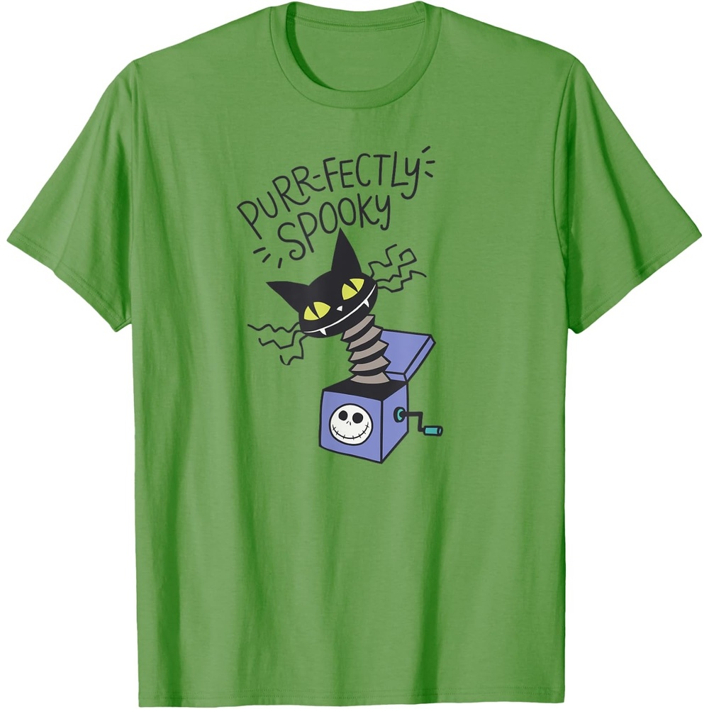 image:imageAmazon Essentials Mens Nightmare Before Christmas Purrfectly Spooky Cat in the Box TShirt White Graphic Print SmallGrass Green